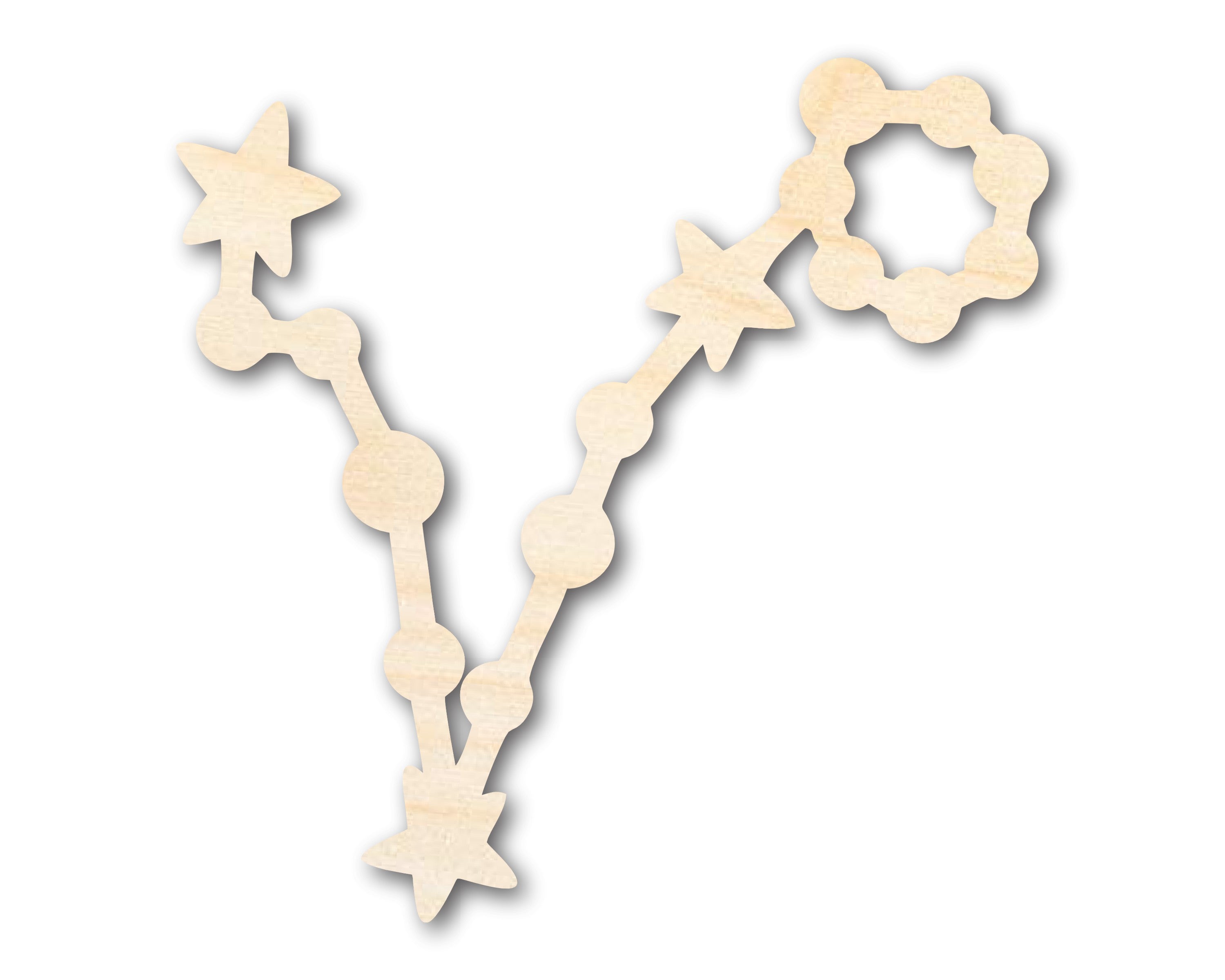 Unfinished Wood Zodiac Craft - Pisces Constellation Shape Available in Sizes up to 46 Inches