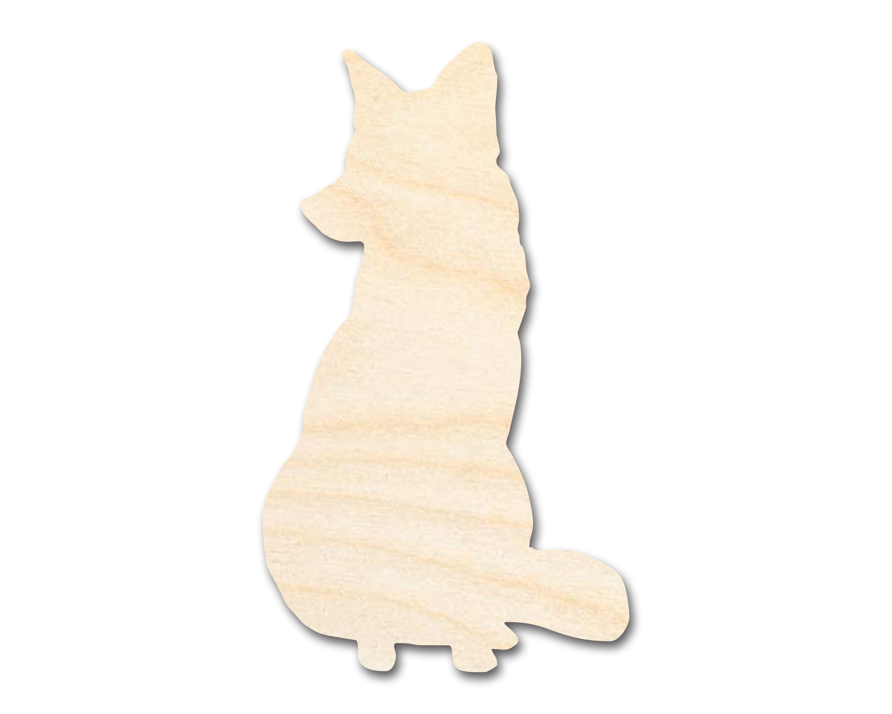 DIY Unfinished Wood Sitting Fox Shape, Sizes up to 36 Inches