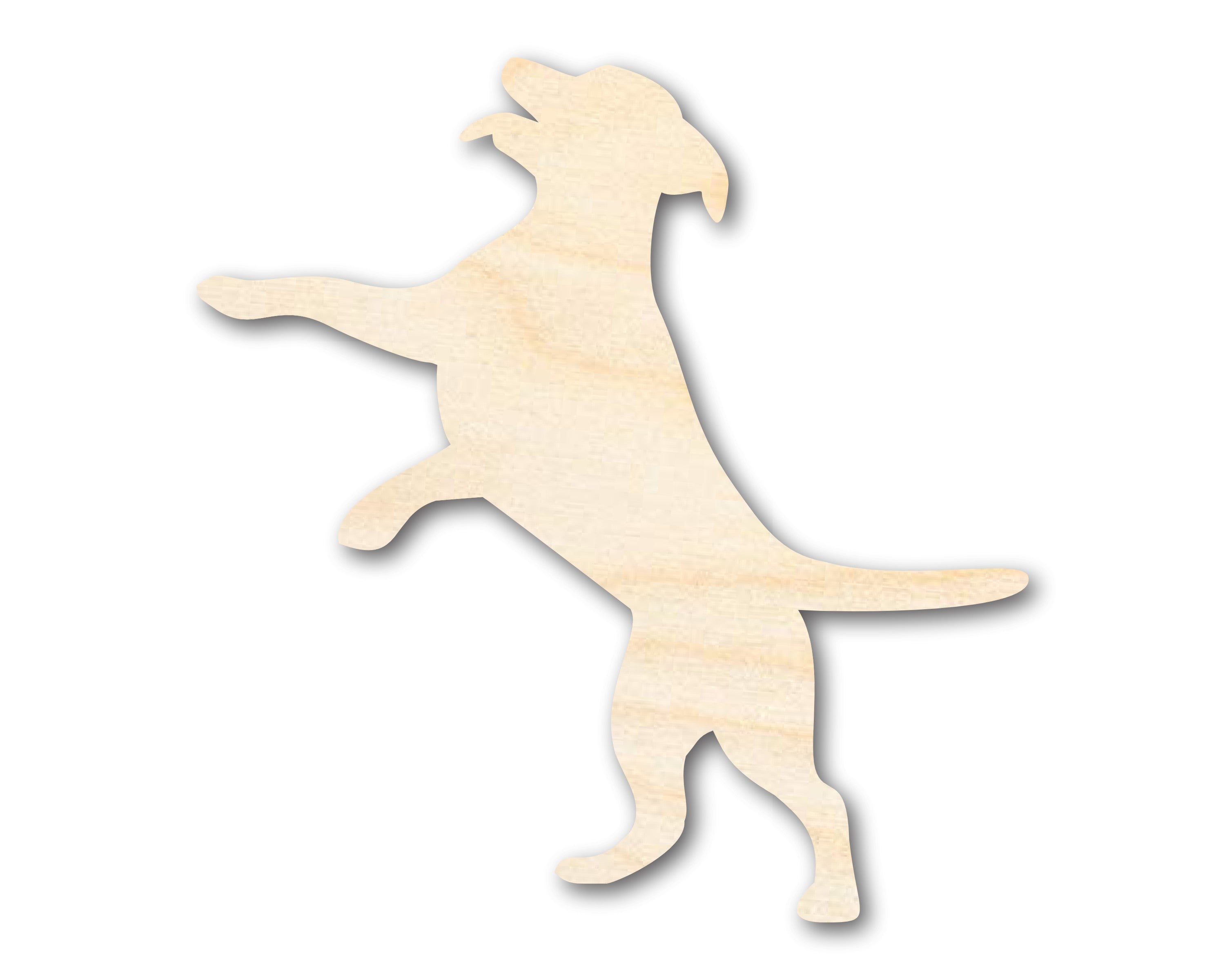 DIY Unfinished Baltic Birch Playful Dog Silhouette Cutout up to 46 Inches