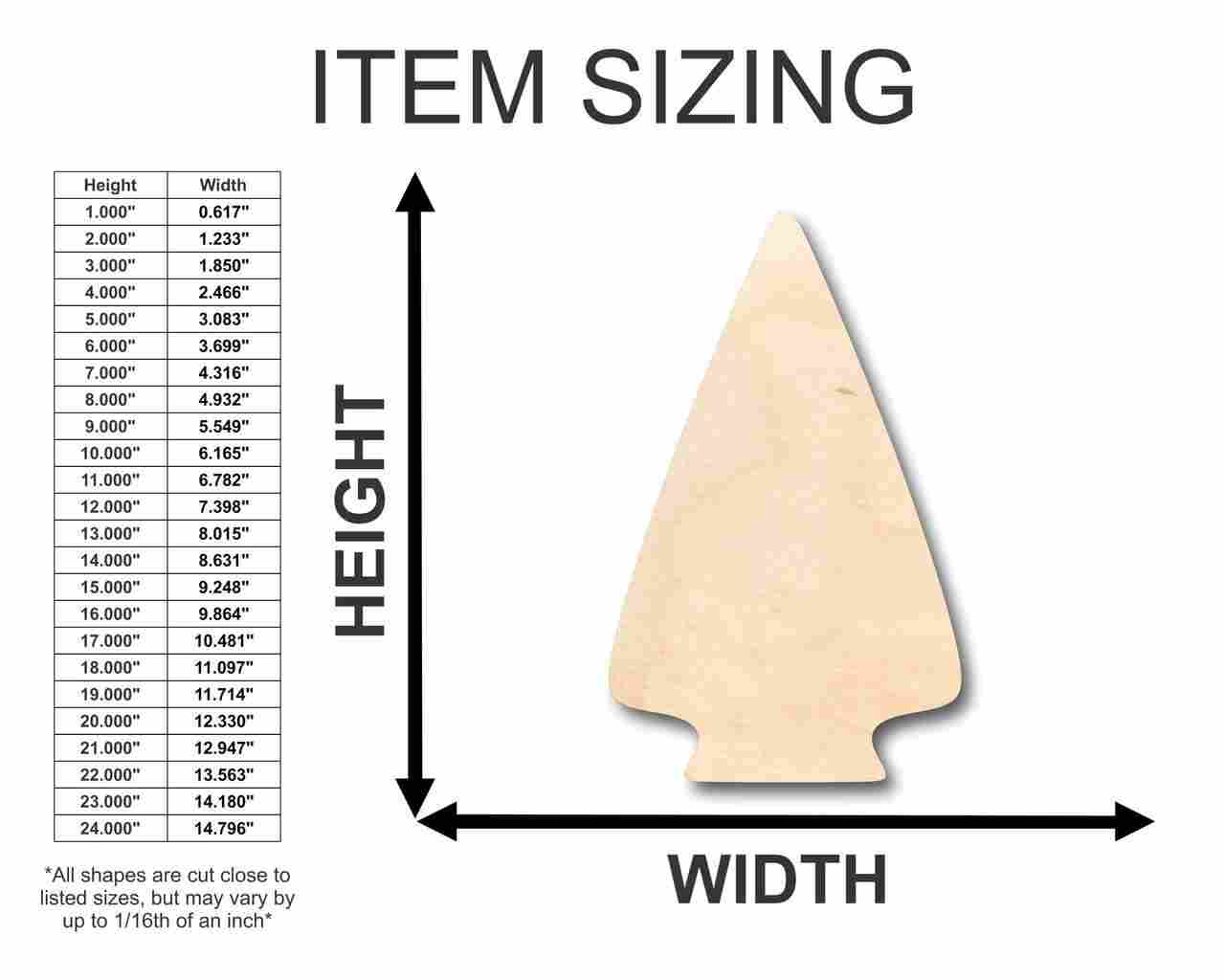 Unfinished Baltic Birch Wood Arrowhead Shapes for Up to 46 DIY Crafts