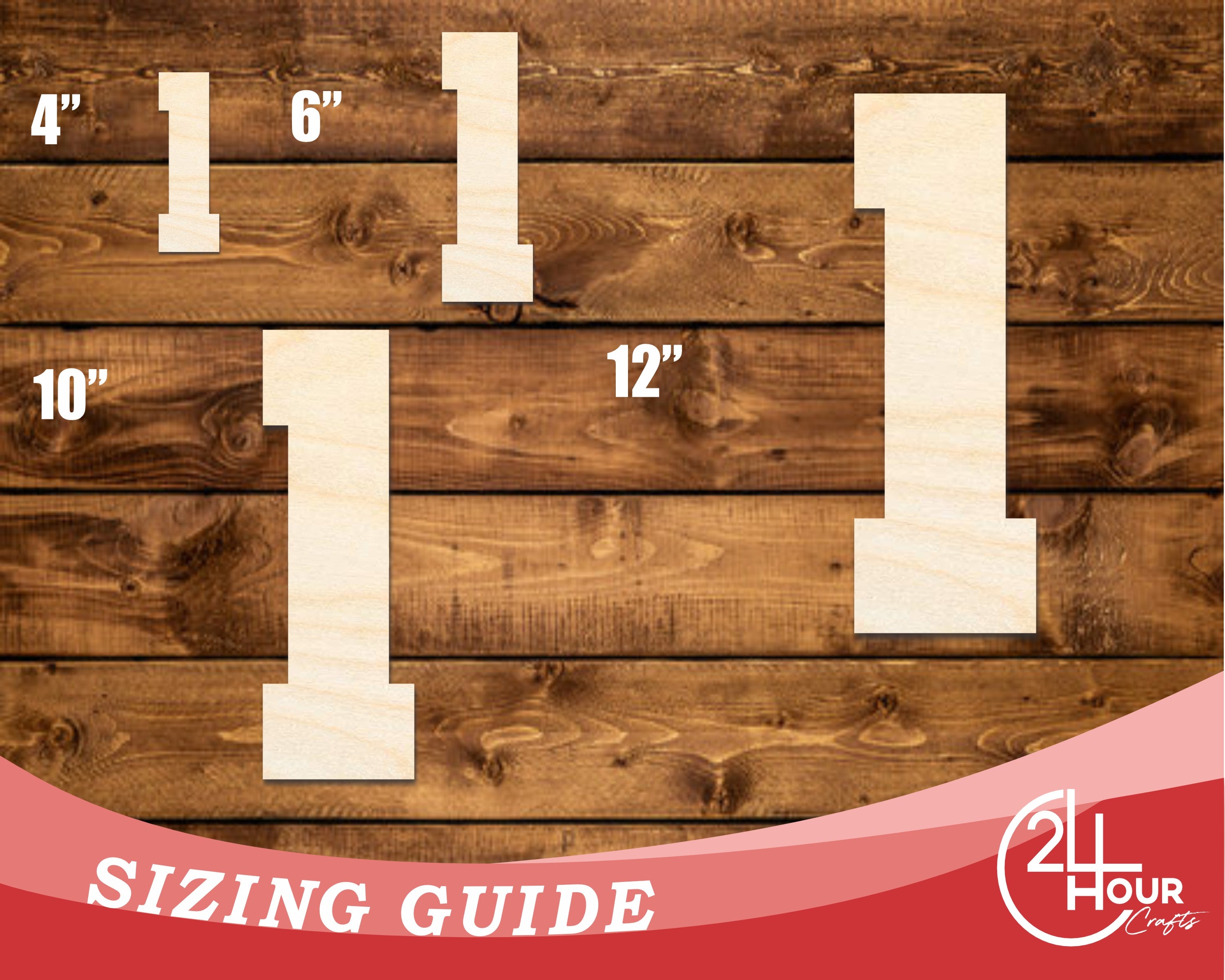 DIY Unfinished Wood Number One Shape Craft Cutout up to 46 Inches