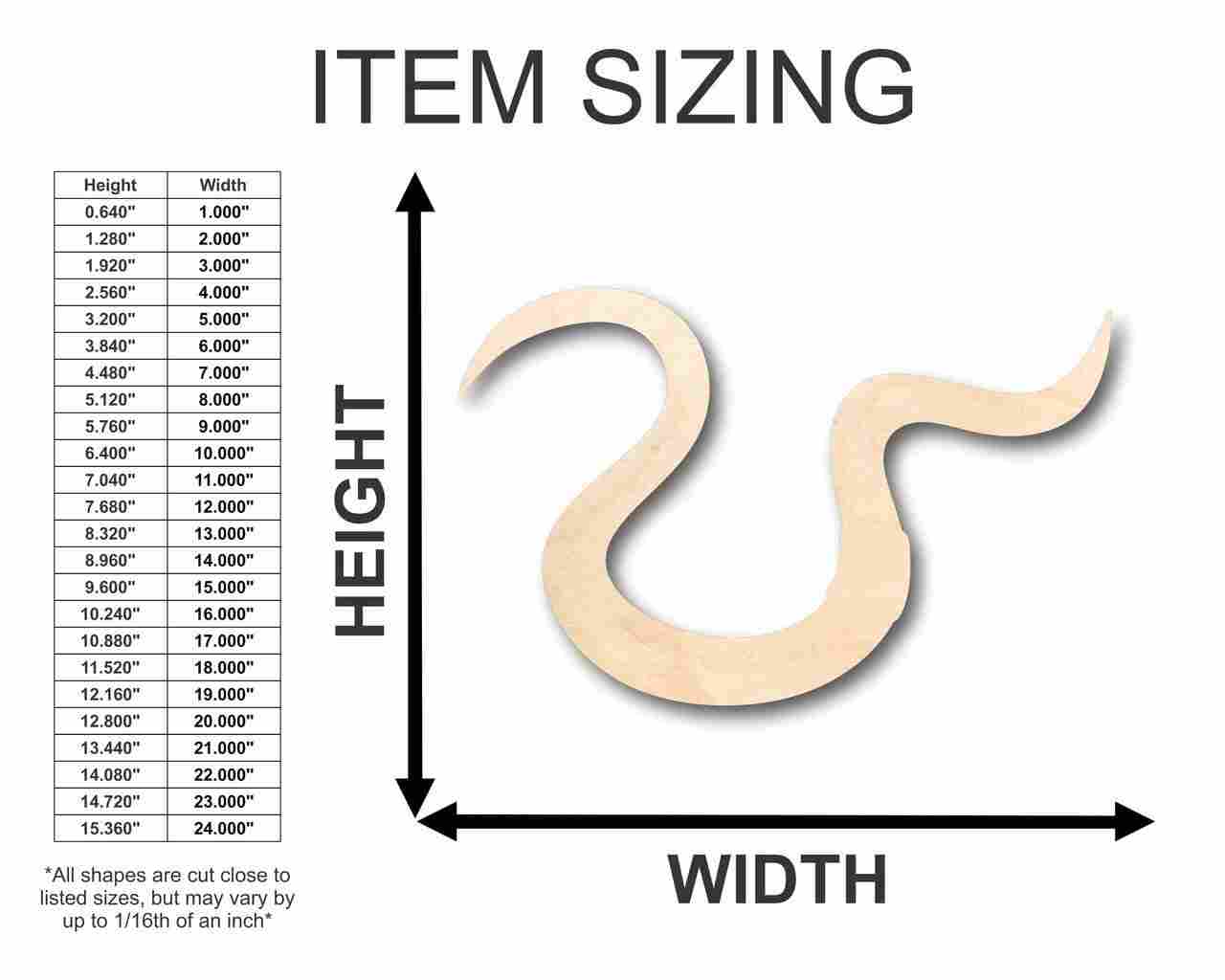 Unfinished Wood DIY Fishing Worm Shaped Craft Items for Up to 46 Individual Projects