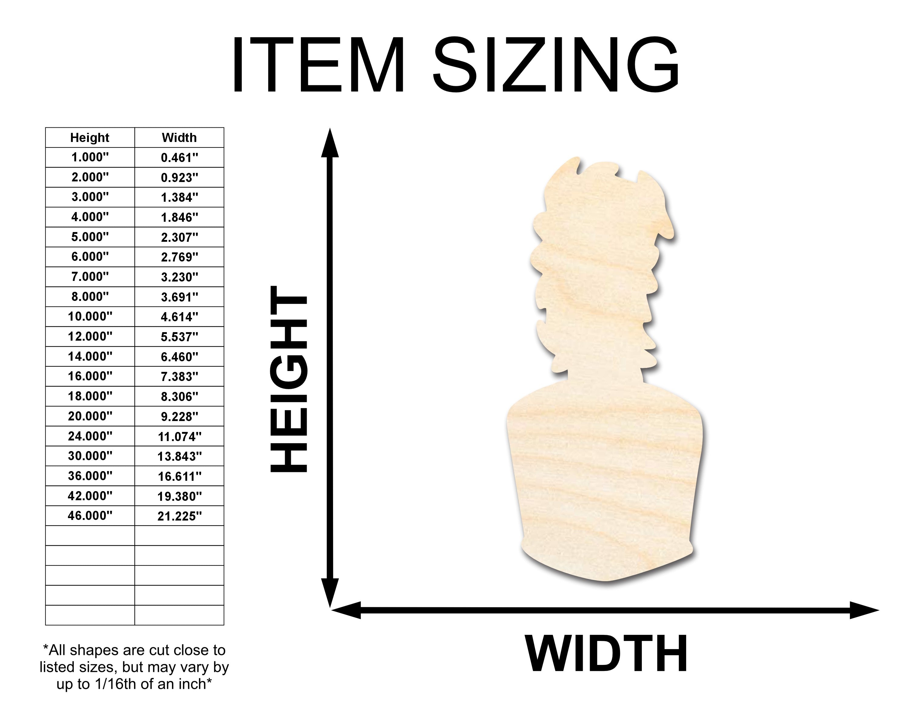 DIY Unfinished Baltic Birch Marching Band Shako Hat Silhouette - Up to 46 Inches
