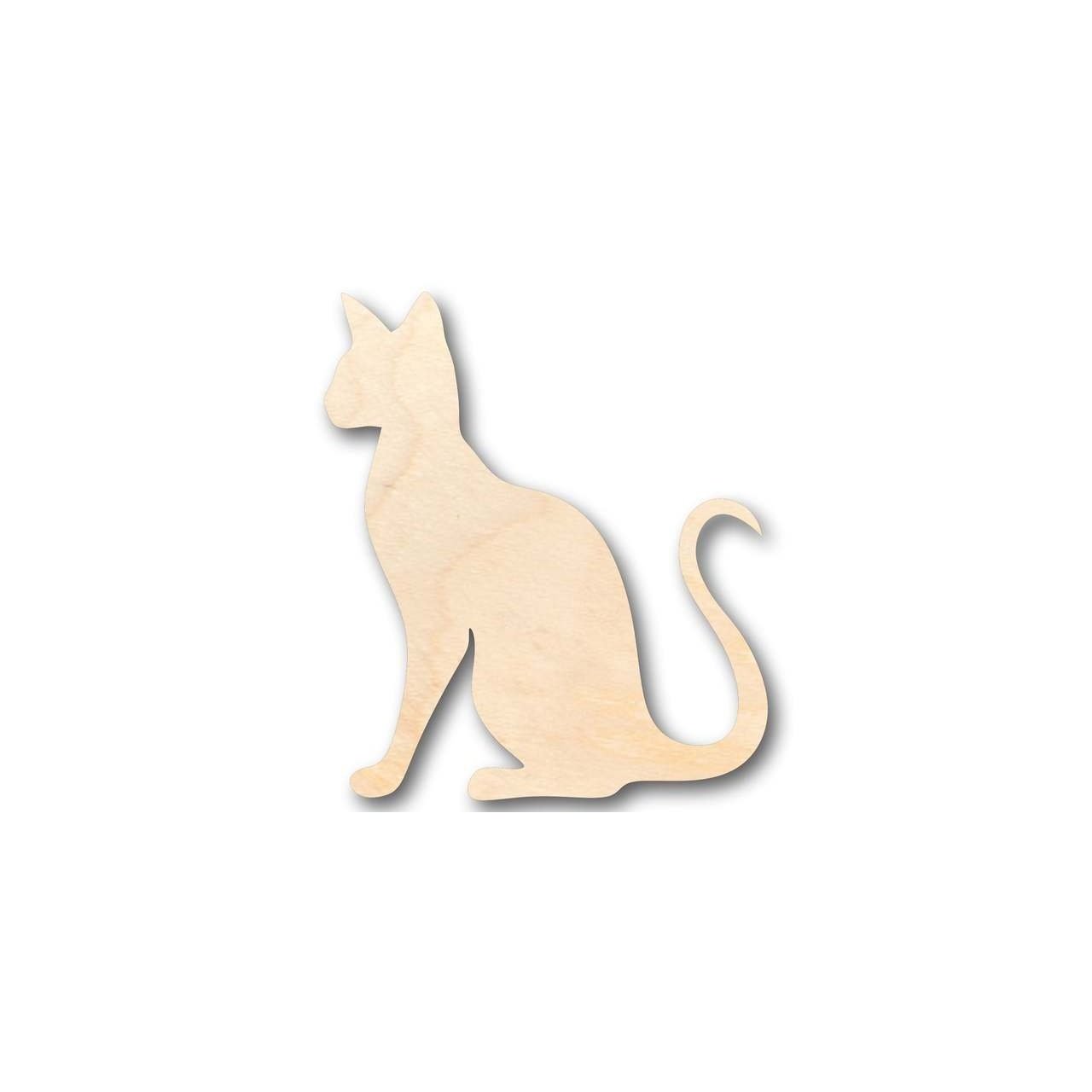 Unfinished Wood Siamese Cat Shape - Animal - Pet - Craft - up to 46 DIY