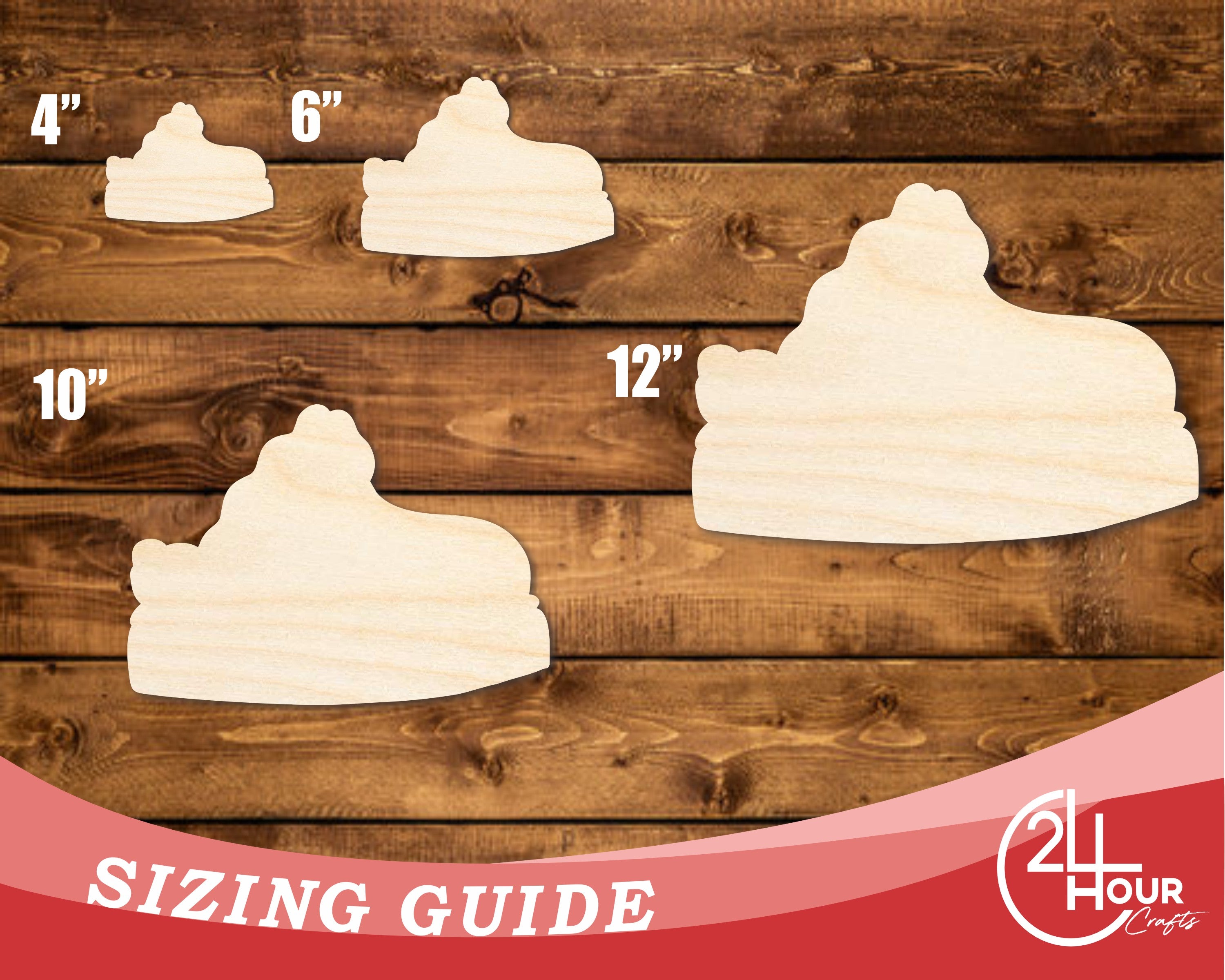 DIY Unfinished Baltic Birch Wood Platform Slipper Shape Cutouts up to 46"
