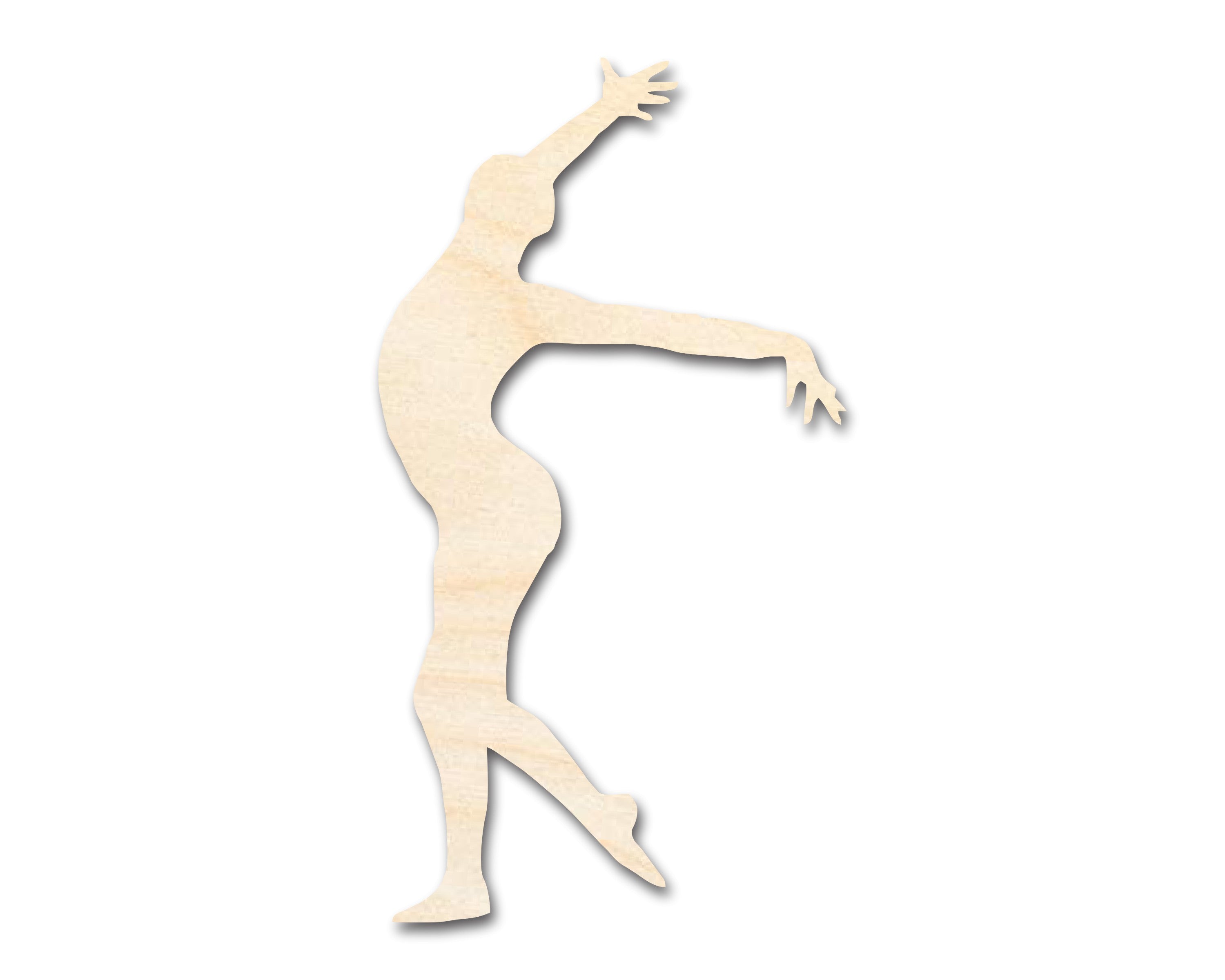 Unfinished Baltic Birch Wood Gymnast Pose Shape DIY Craft Cutout with Up to 46 Different DIY Options