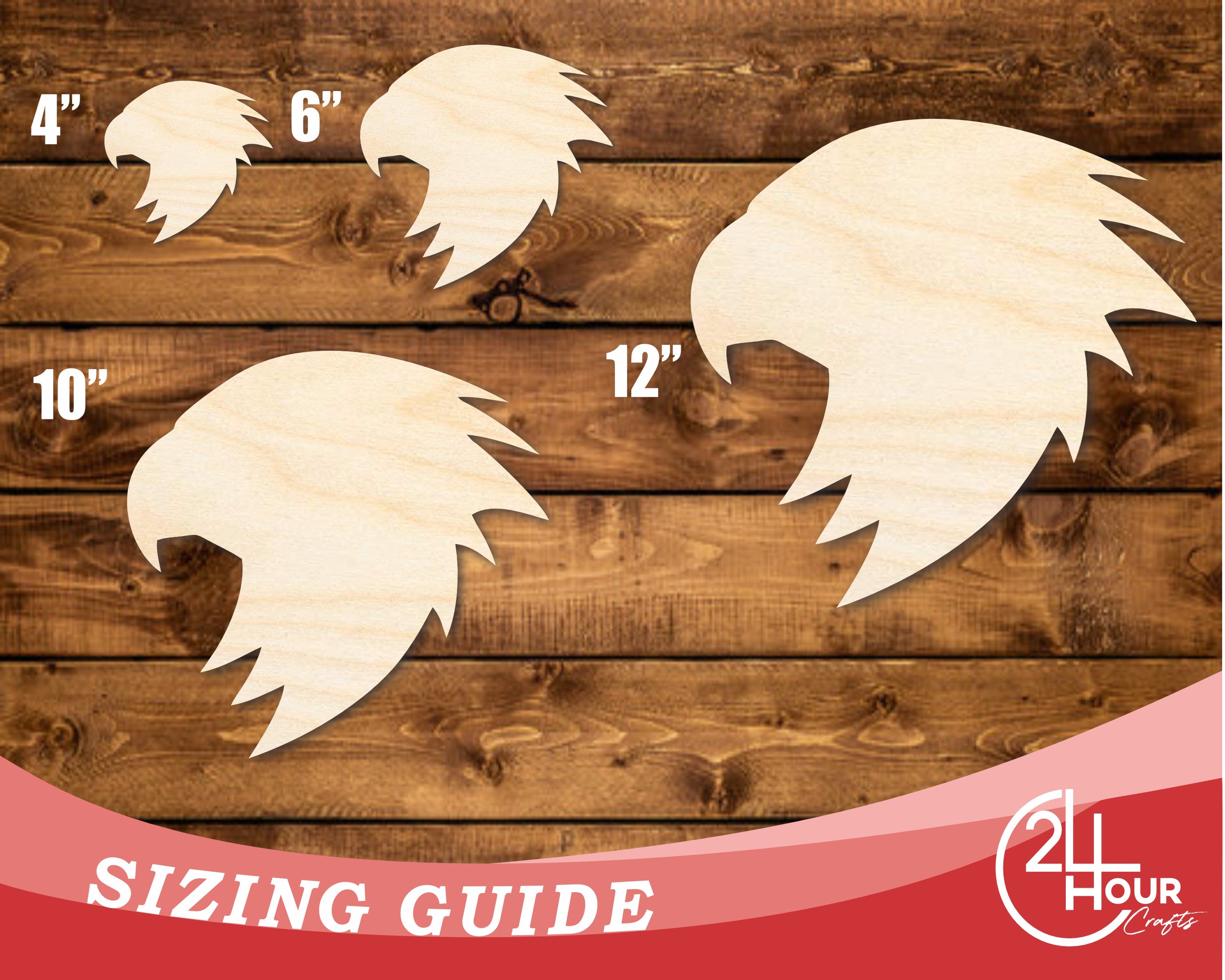 Unfinished DIY Craft Cutout in the Shape of a Wood Falcon | Up to 46 Different DIY Options