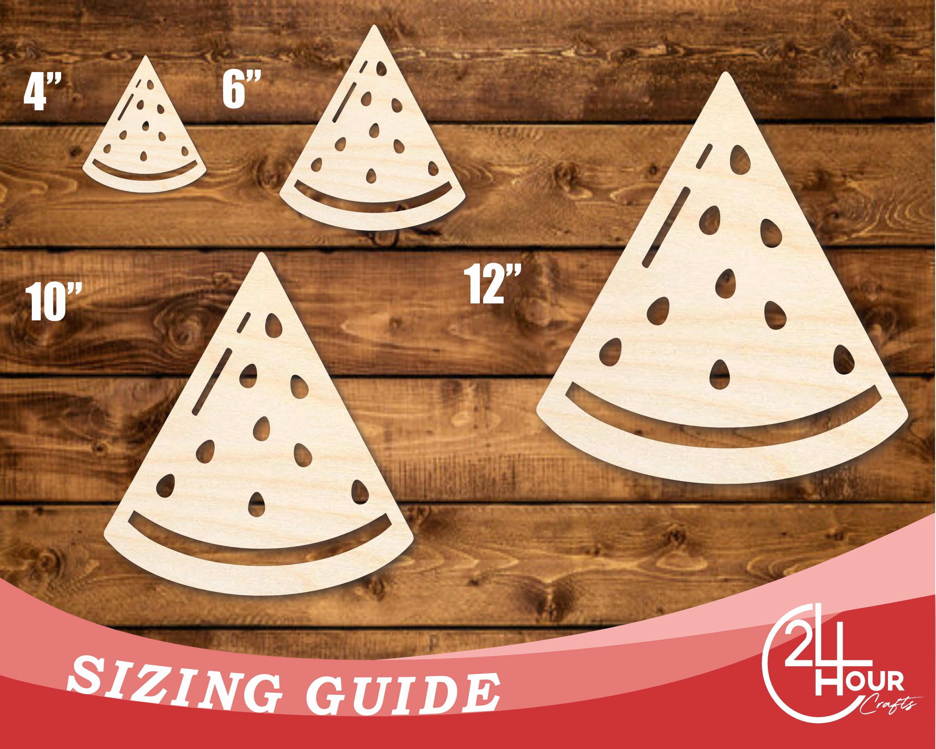 Unfinished DIY Craft Cutout in the Shape of a Watermelon Slice, Up to 46 Inches for Multiple DIY Projects
