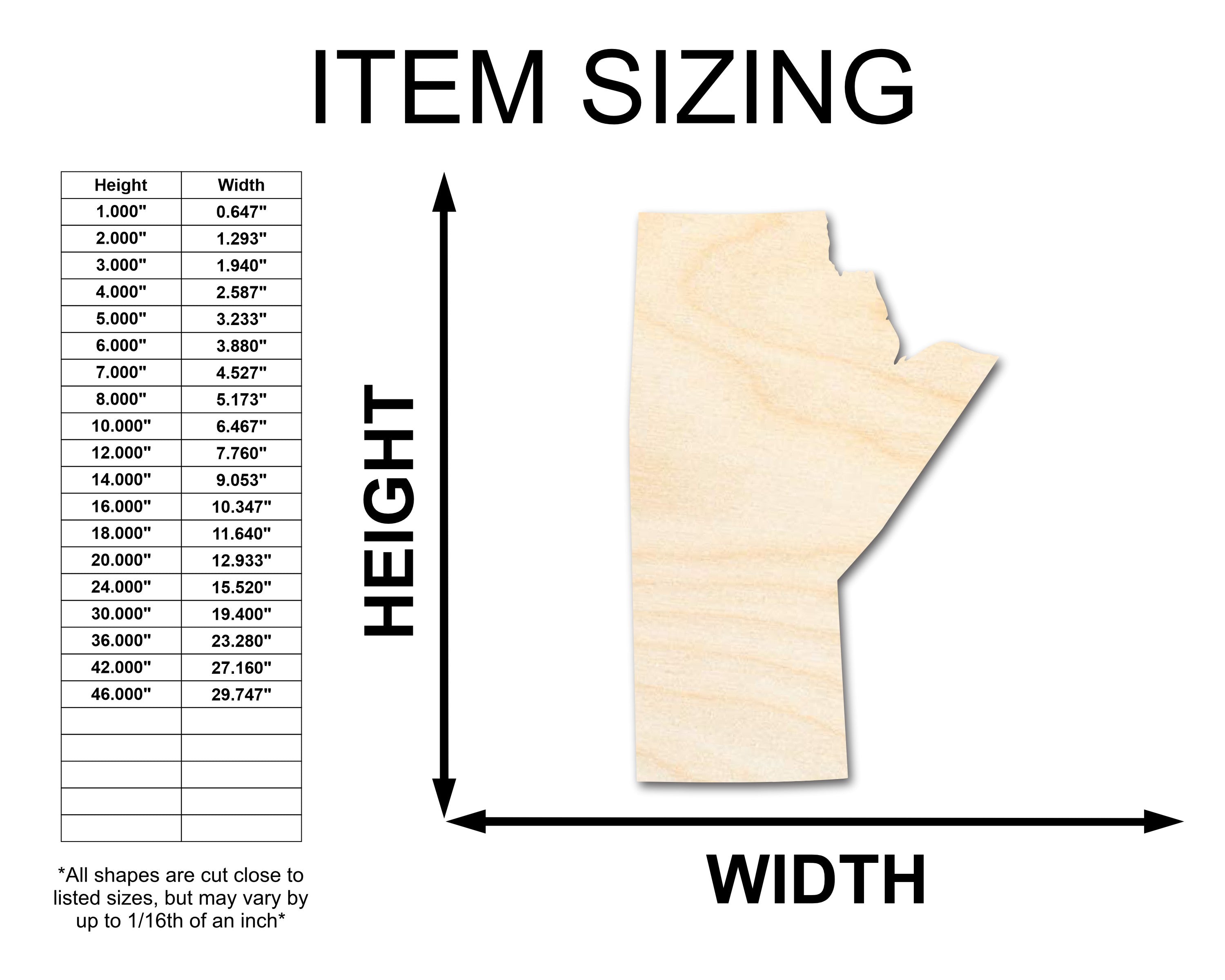 Unfinished Wood Canada Manitoba Province Shape Craft for Up to 46 DIY Projects