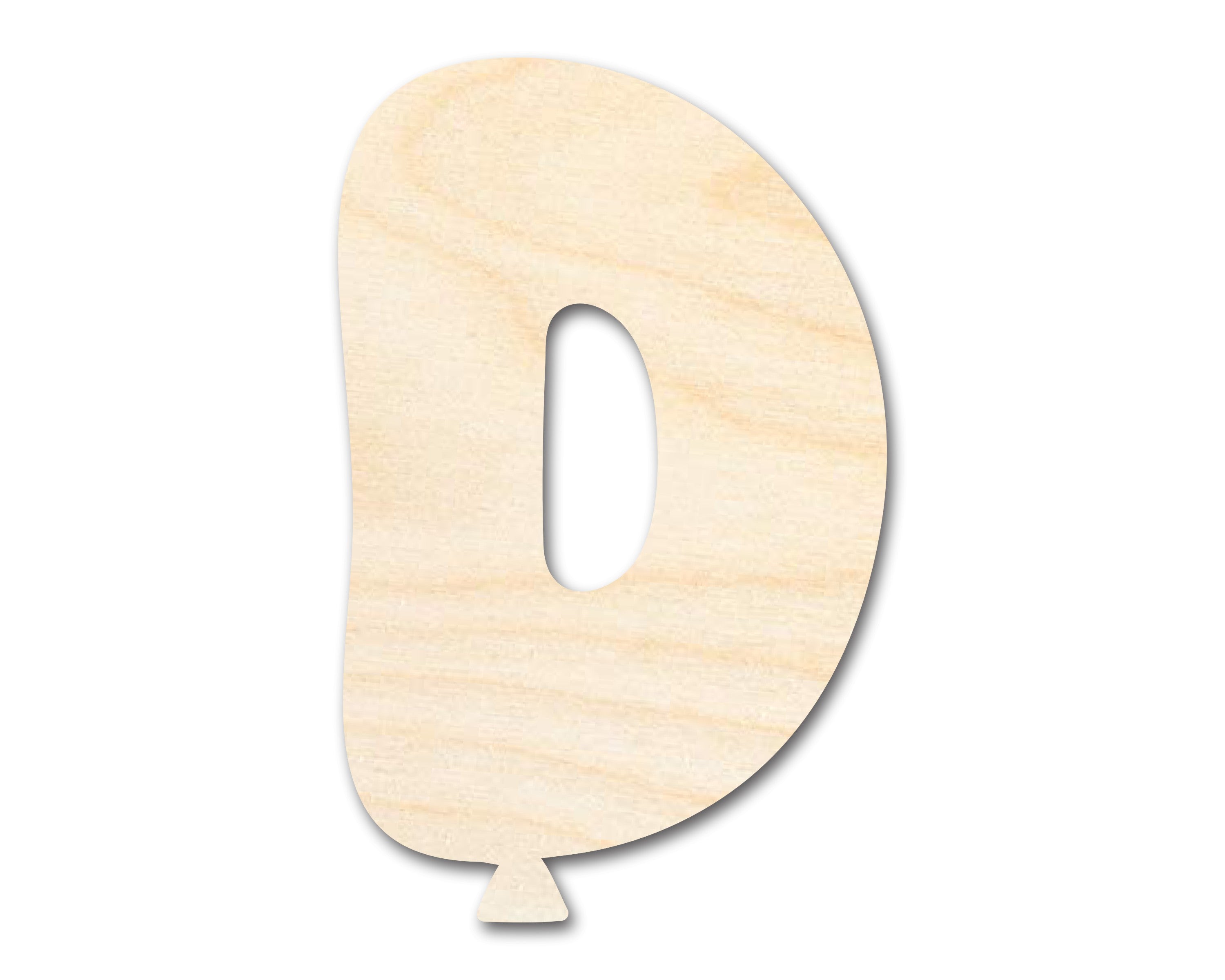 DIY Unfinished Baltic Birch Wood Balloon Letter D Shape Cutout up to 46 Inches