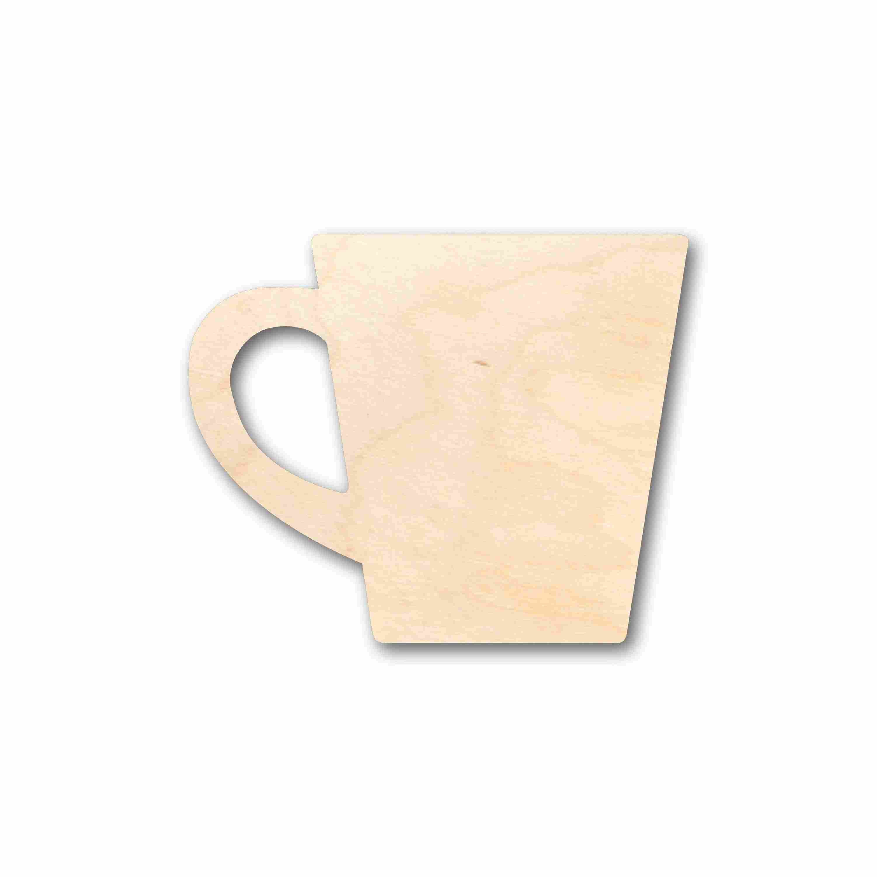 Unfinished Baltic Birch Wood Coffee Cup Silhouette for Crafting - Ideal for Up to 46 DIY Projects