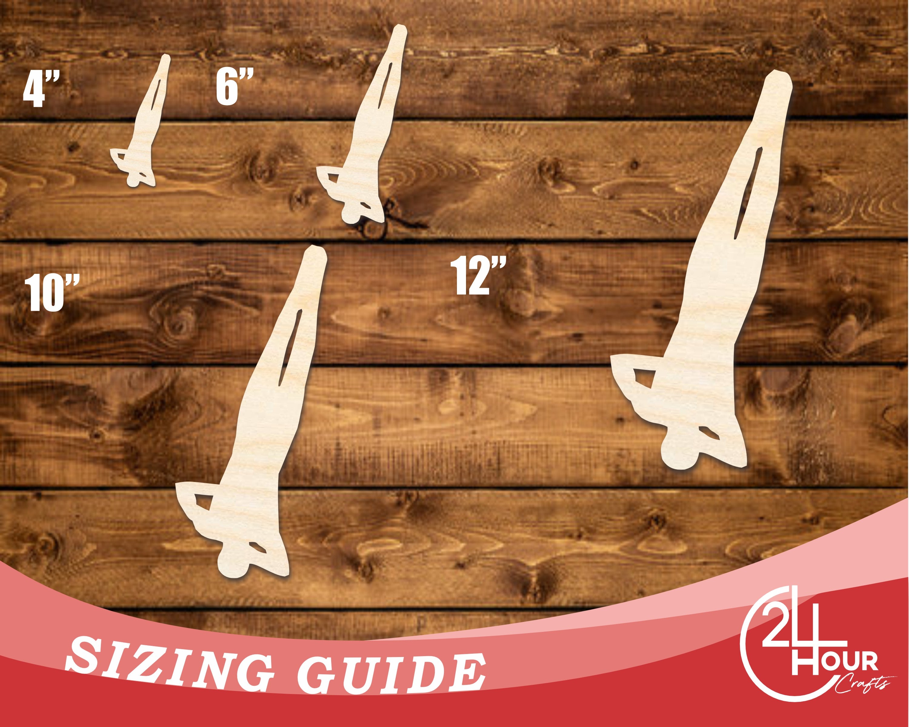 DIY Unfinished Baltic Birch Gymnast Flip Shape Cutout - Up to 46 Inches