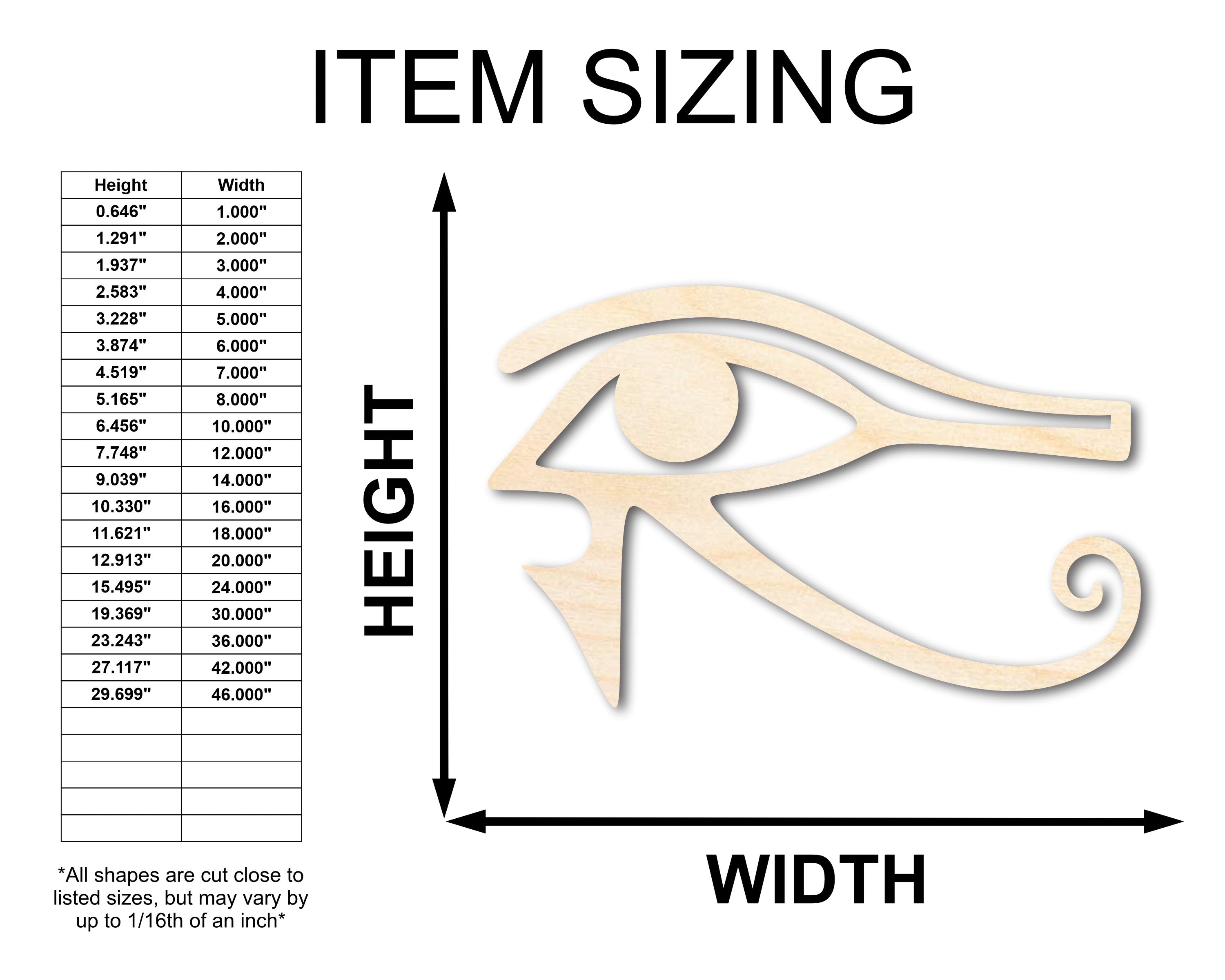 DIY Unfinished Wood Eye of Ra Shape for Egyptian Mythical Crafts up to 46