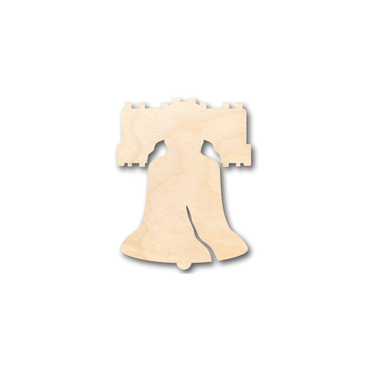 DIY Unfinished Patriotic Wood Liberty Bell Shapes for 4th of July Crafts up to 24