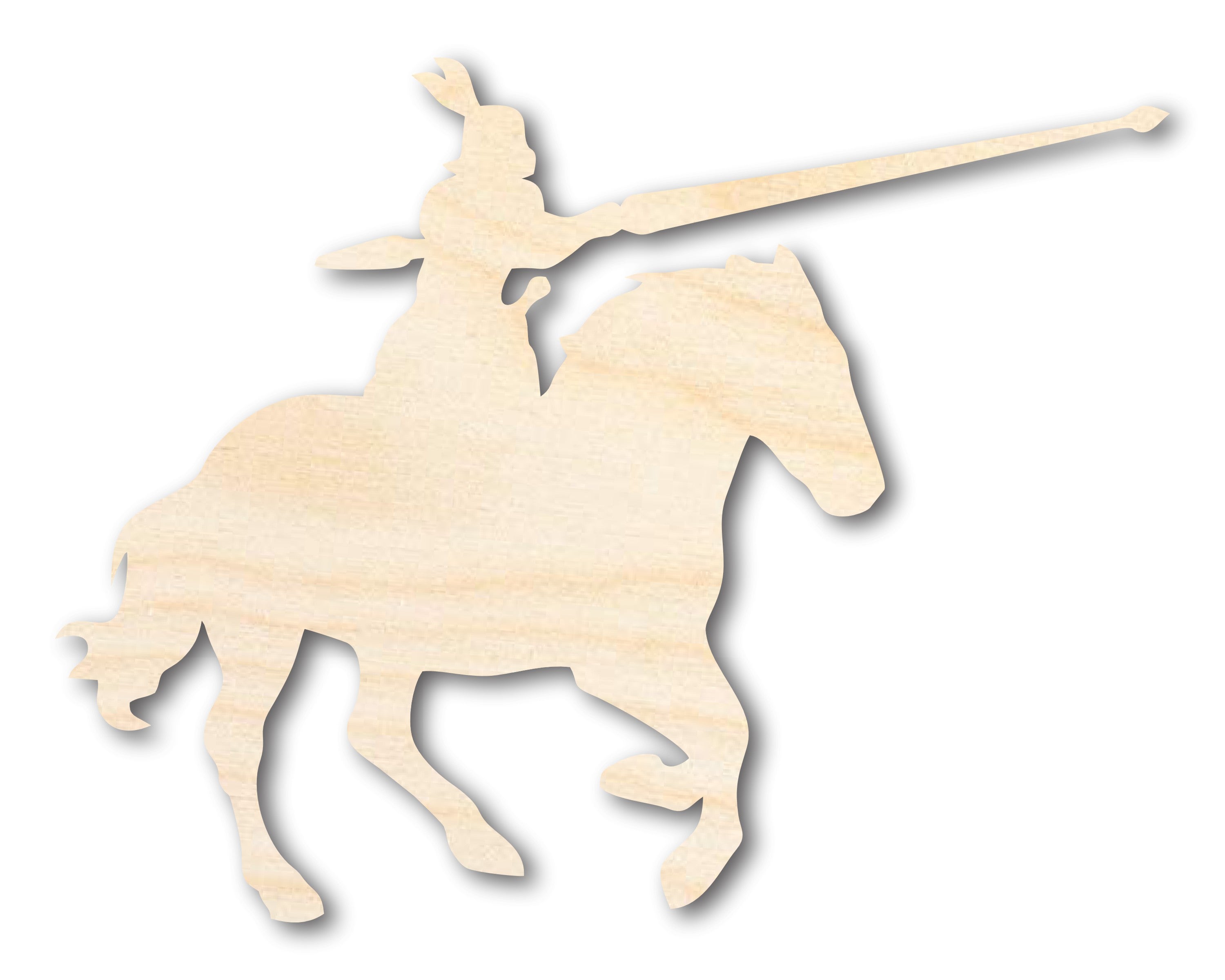 Unfinished Crafting Wood Jousting Knight Shape - Sizes Up to 46 Inches