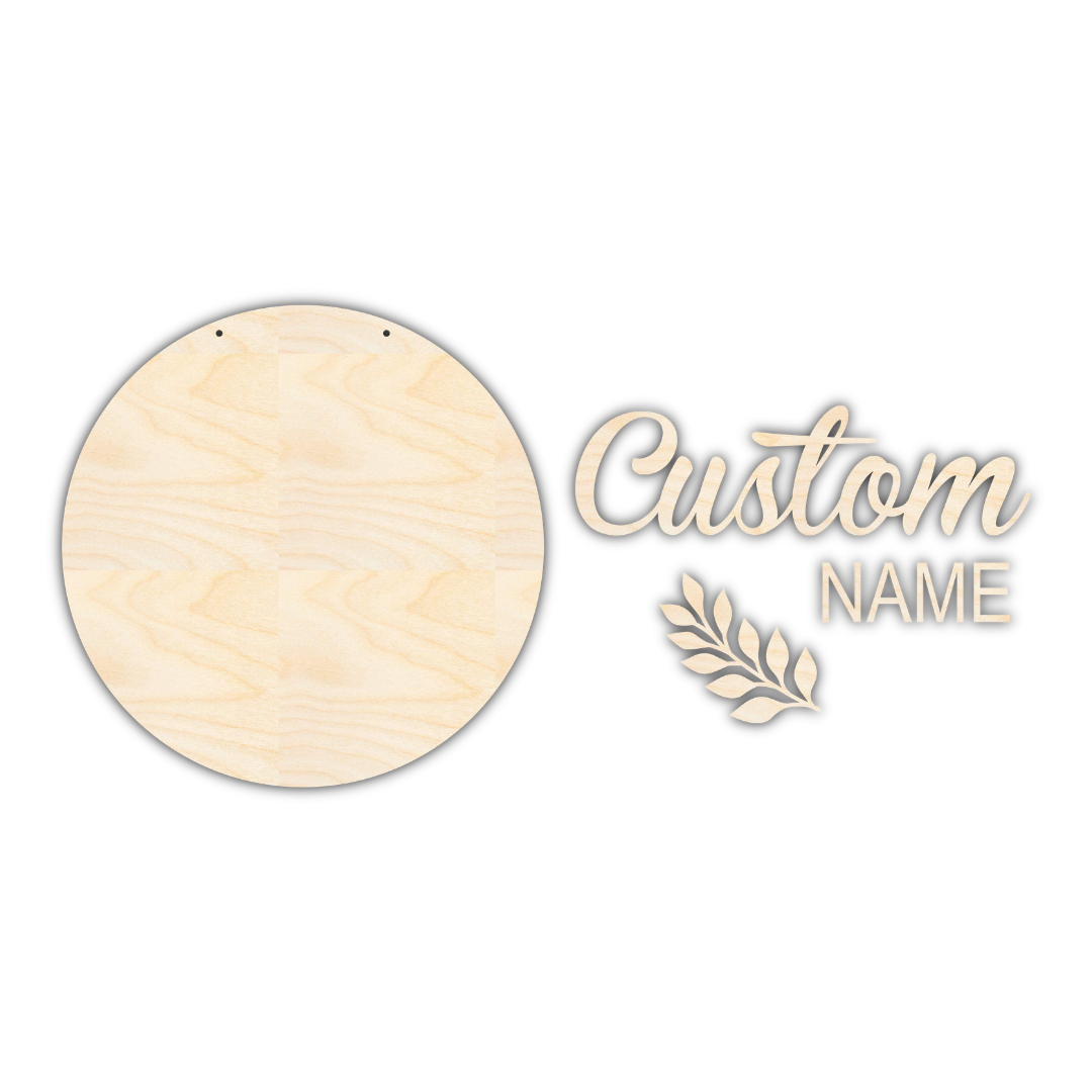 Unfinished Custom Name Leaf - Shaped Wood Door Sign Craft Kit with 1/4 - Inch Thickness
