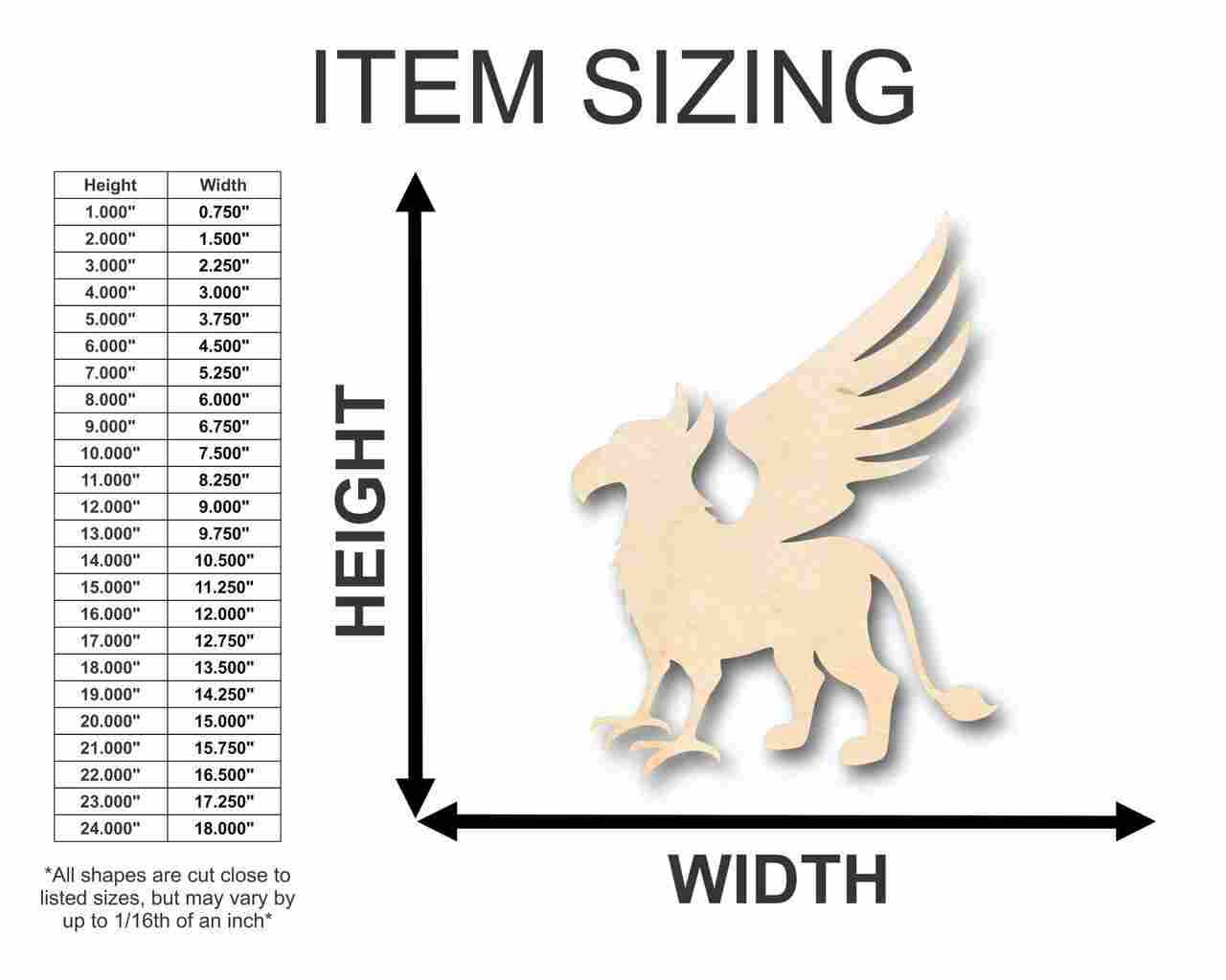 Unfinished Baltic Birch Plywood Wood Griffin Shape - Ideal for Mythical Beast DIY Crafts up to 46