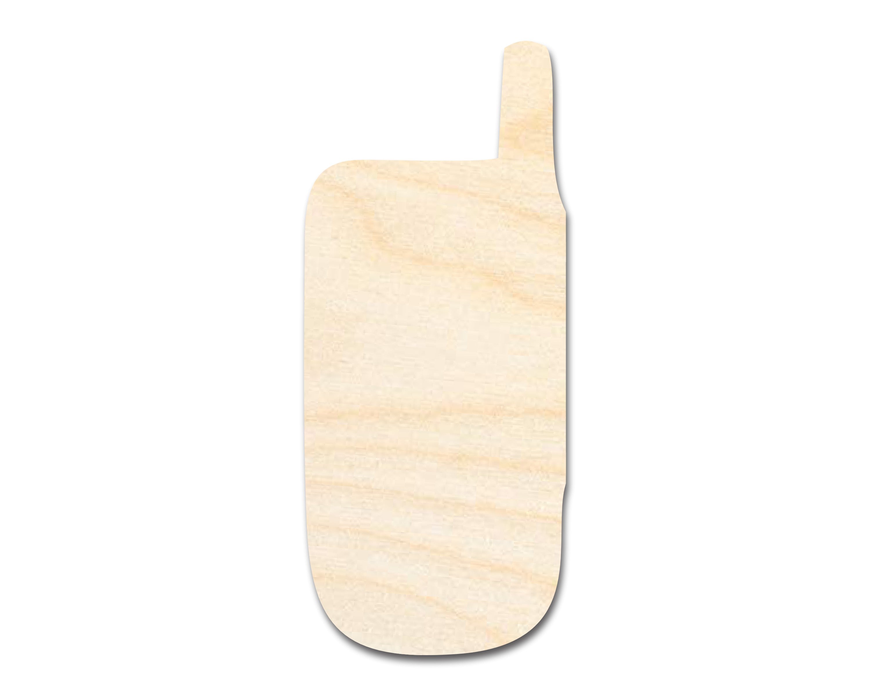 Unfinished DIY Craft Cutout in the Shape of a Flip Phone, Available for up to 46 DIY Projects