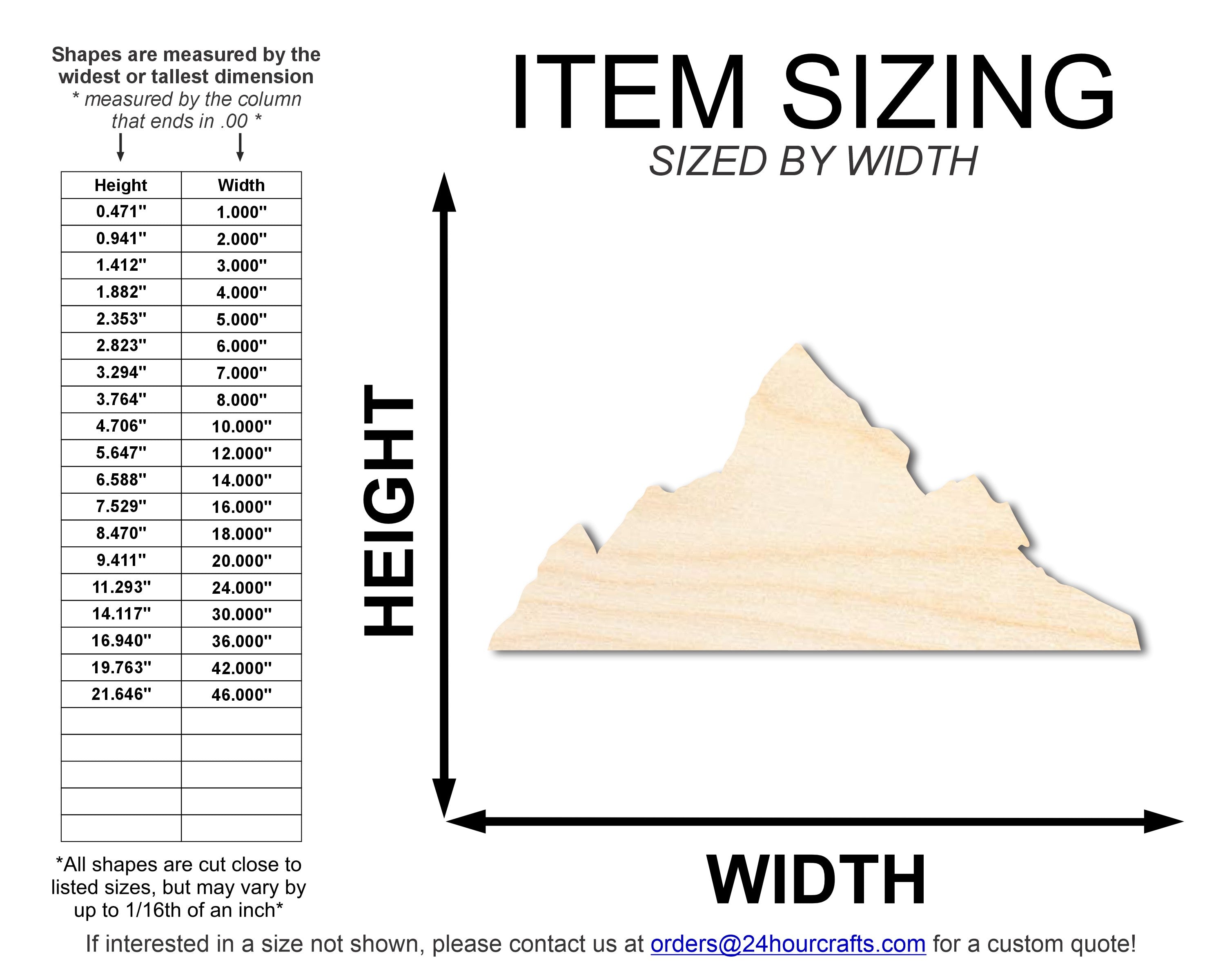 Unfinished DIY Craft Cutout in the Shape of Mount Everest | Ideal for up to 46 DIY Projects