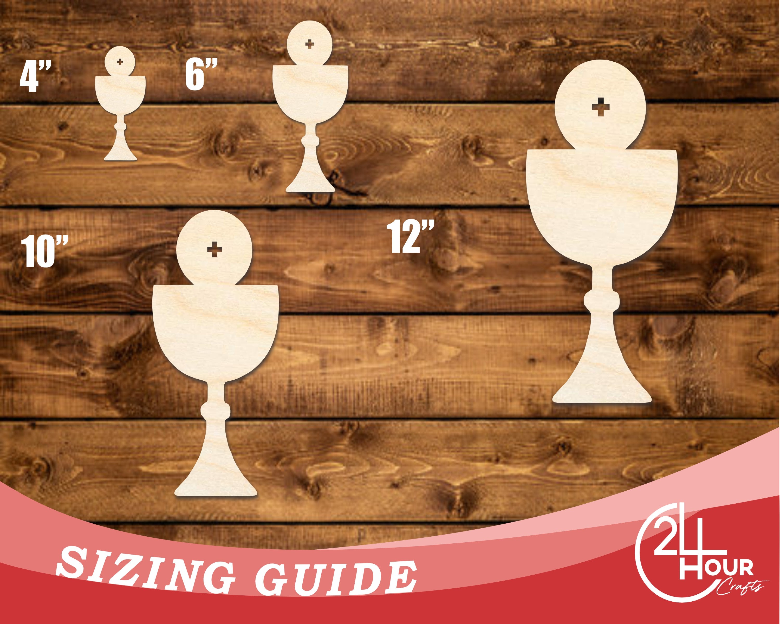 Unfinished Baltic Birch Host and Chalice DIY Craft Cutouts up to 46 Inches