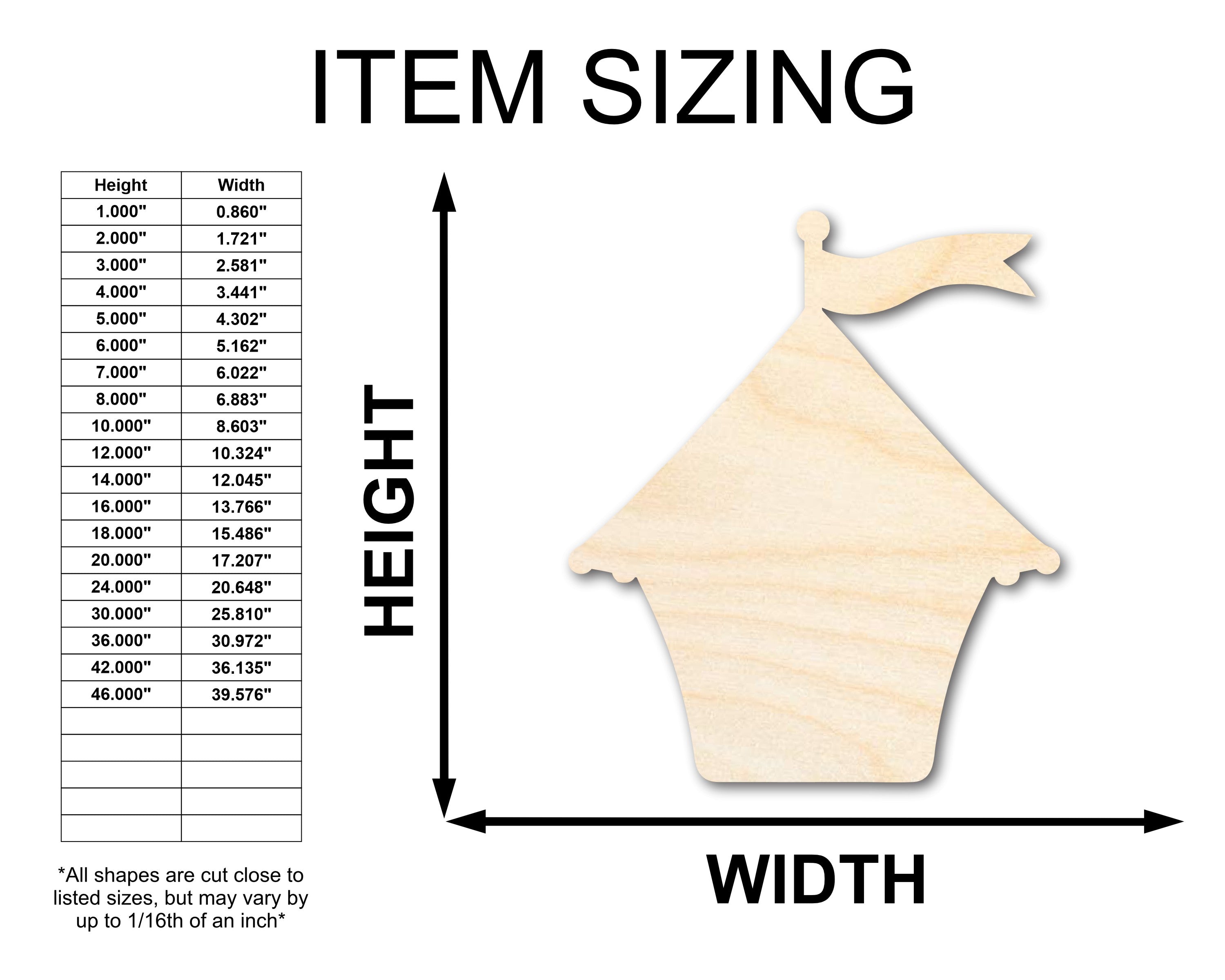 Unfinished Baltic Birch Wood Fair Booth Shape Cutout for Amusement Park Crafts - Up to 46 Inches for DIY Projects