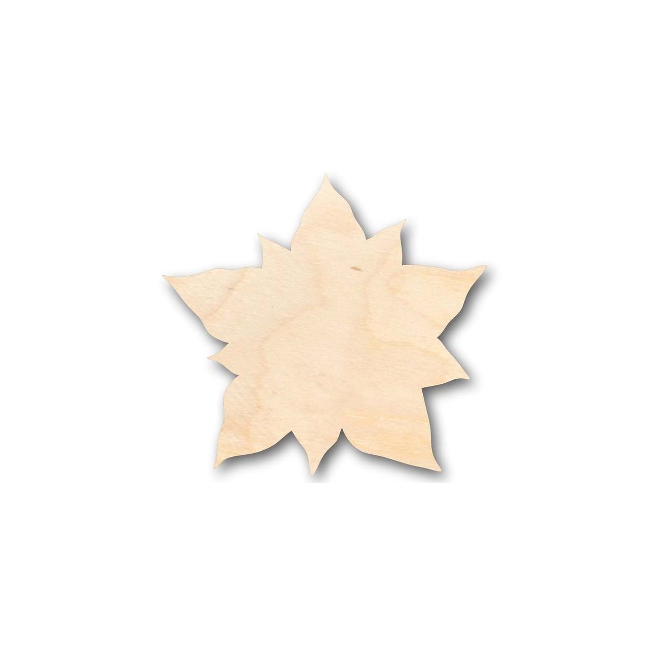 DIY Unfinished Baltic Birch Wood Poinsettia Shapes for Christmas Crafts
