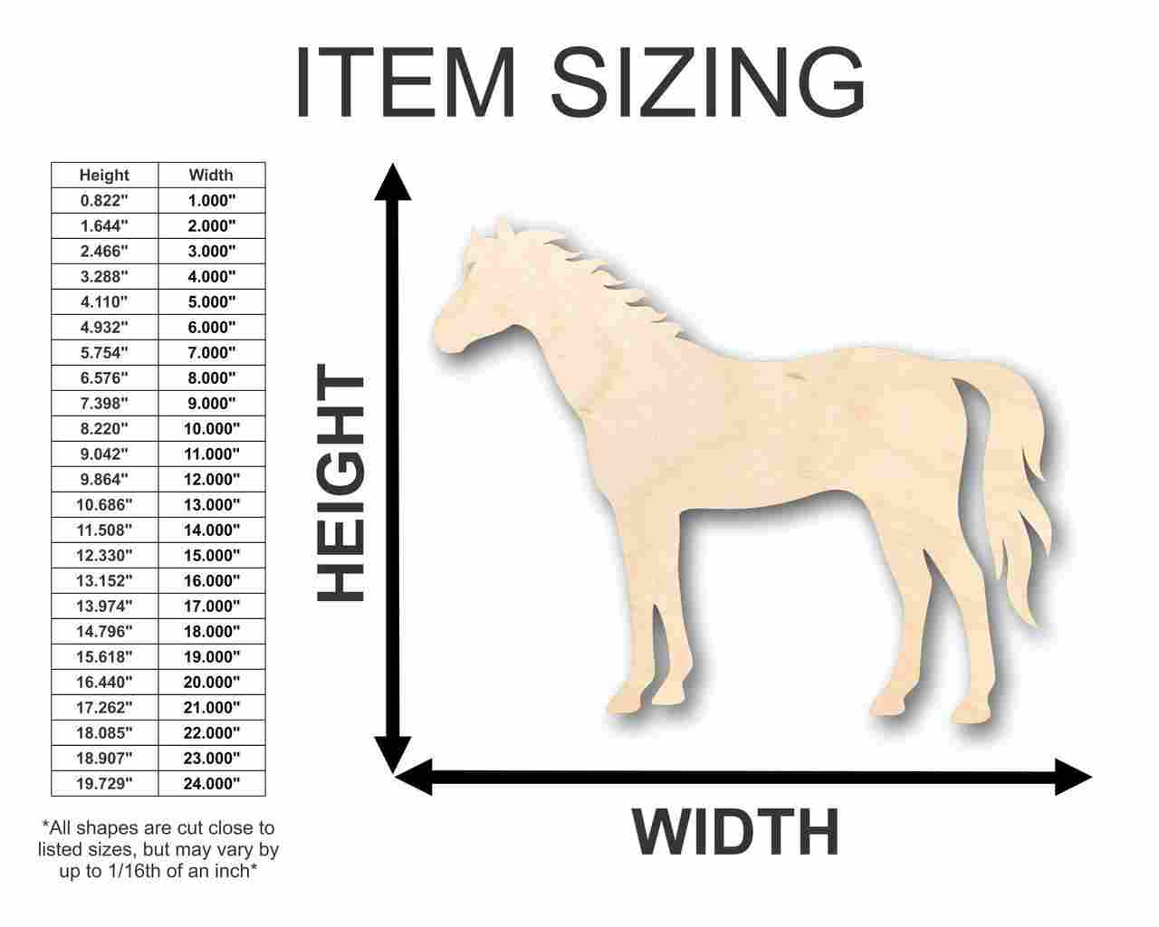 DIY Unfinished Wood Horse Shape for Sports and Farm Animal Crafts (Up to 46)