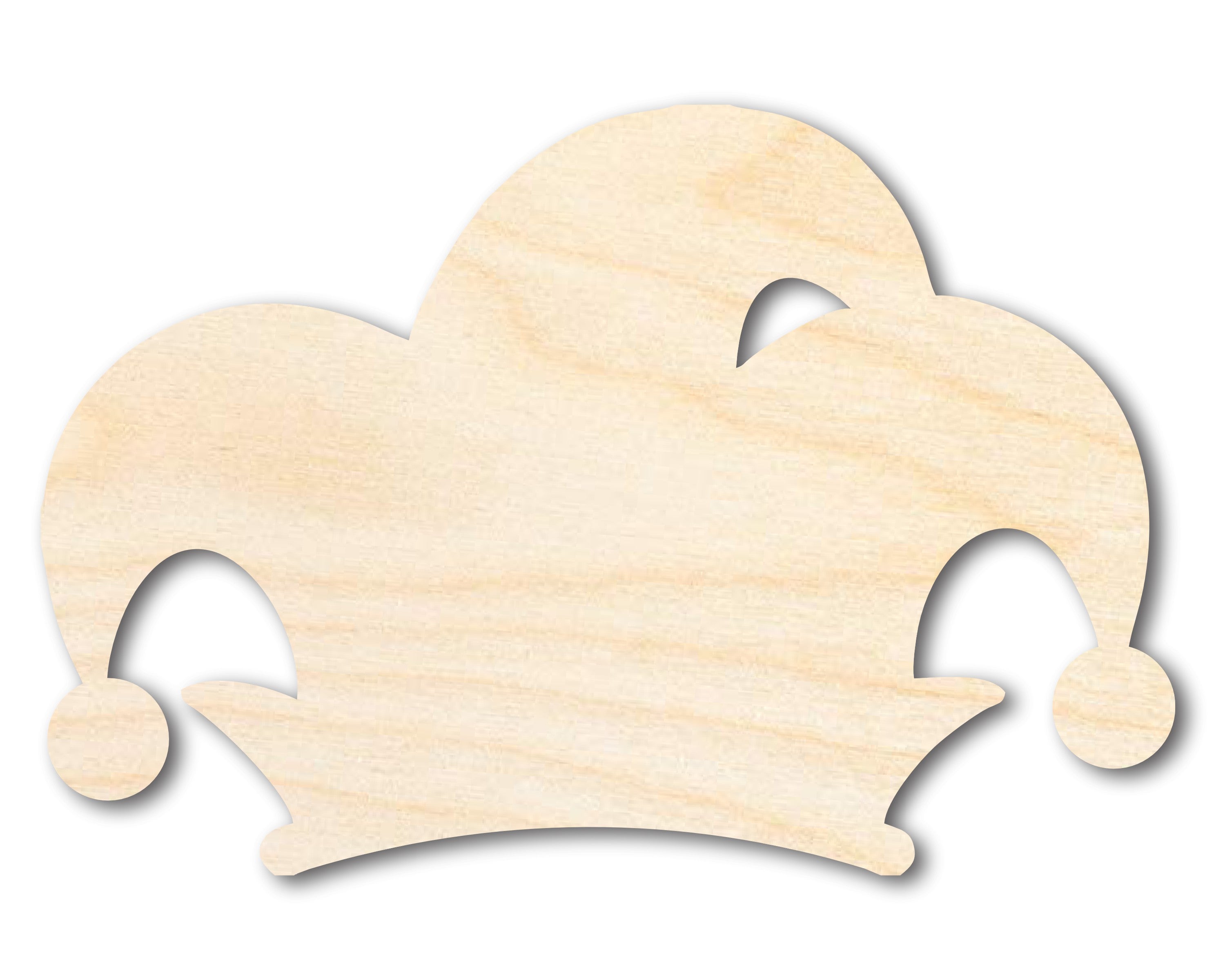 Unfinished Baltic Birch Jester Hat Silhouette for Mardi Gras DIY up to 46'