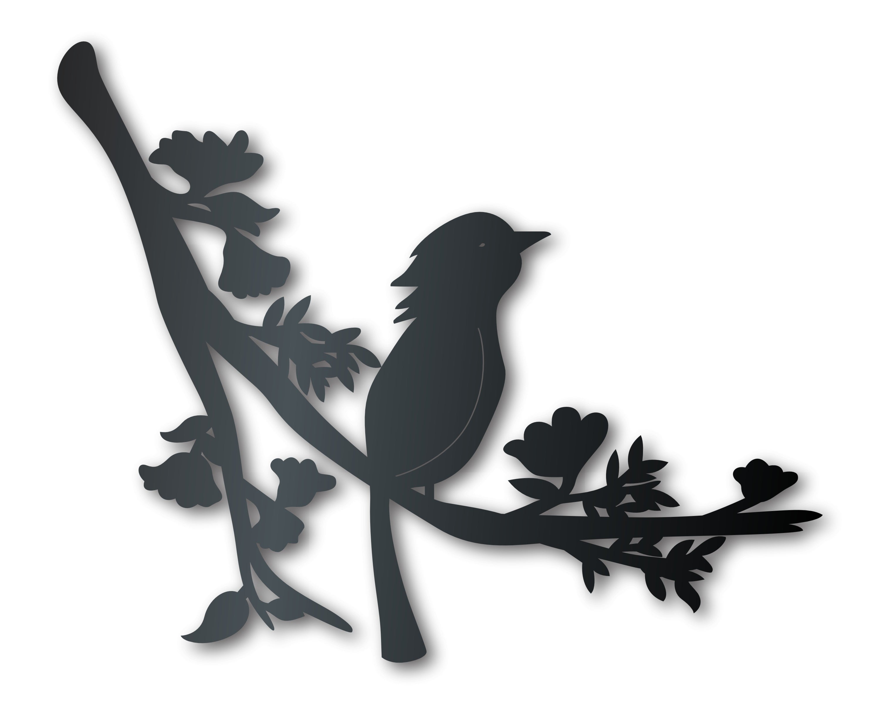 Exquisite Metal Wall Art of a Bird Perched on a Branch for Indoor and Outdoor Garden Decor with Up to 46 Sizes and Over 20 Color Choices