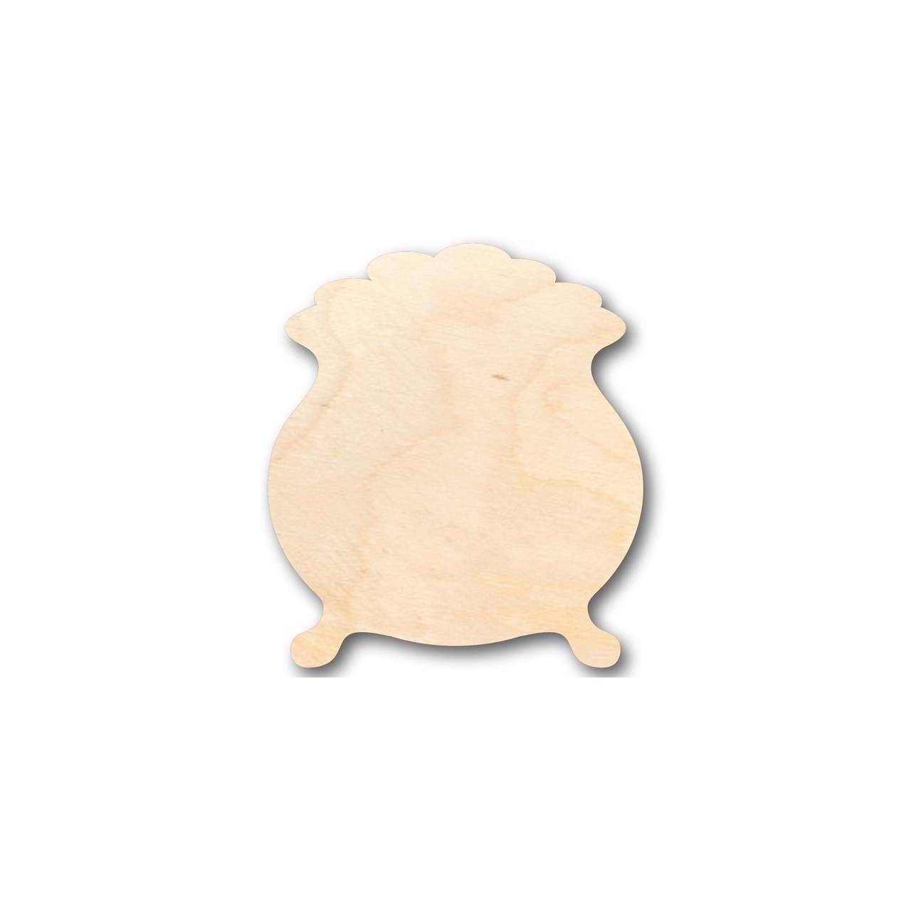 Unfinished Wood Pot of Gold Leprechaun - Shaped Craft Items for St. Patrick's Day DIY Projects, Available in Sizes Up to 46 Inches