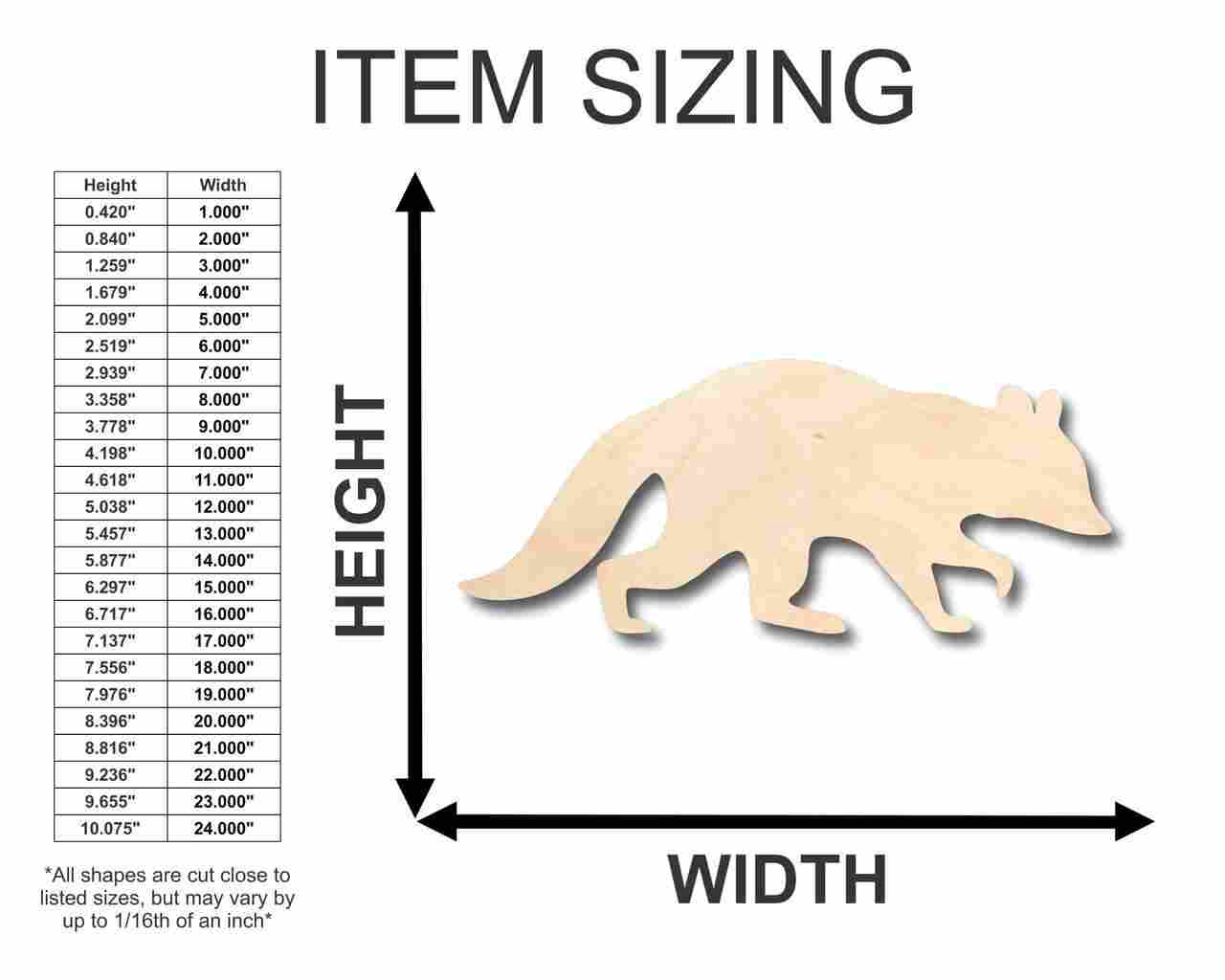 Unfinished Baltic Birch Plywood Raccoon Shape Animal Craft for Up to 46 DIY Projects