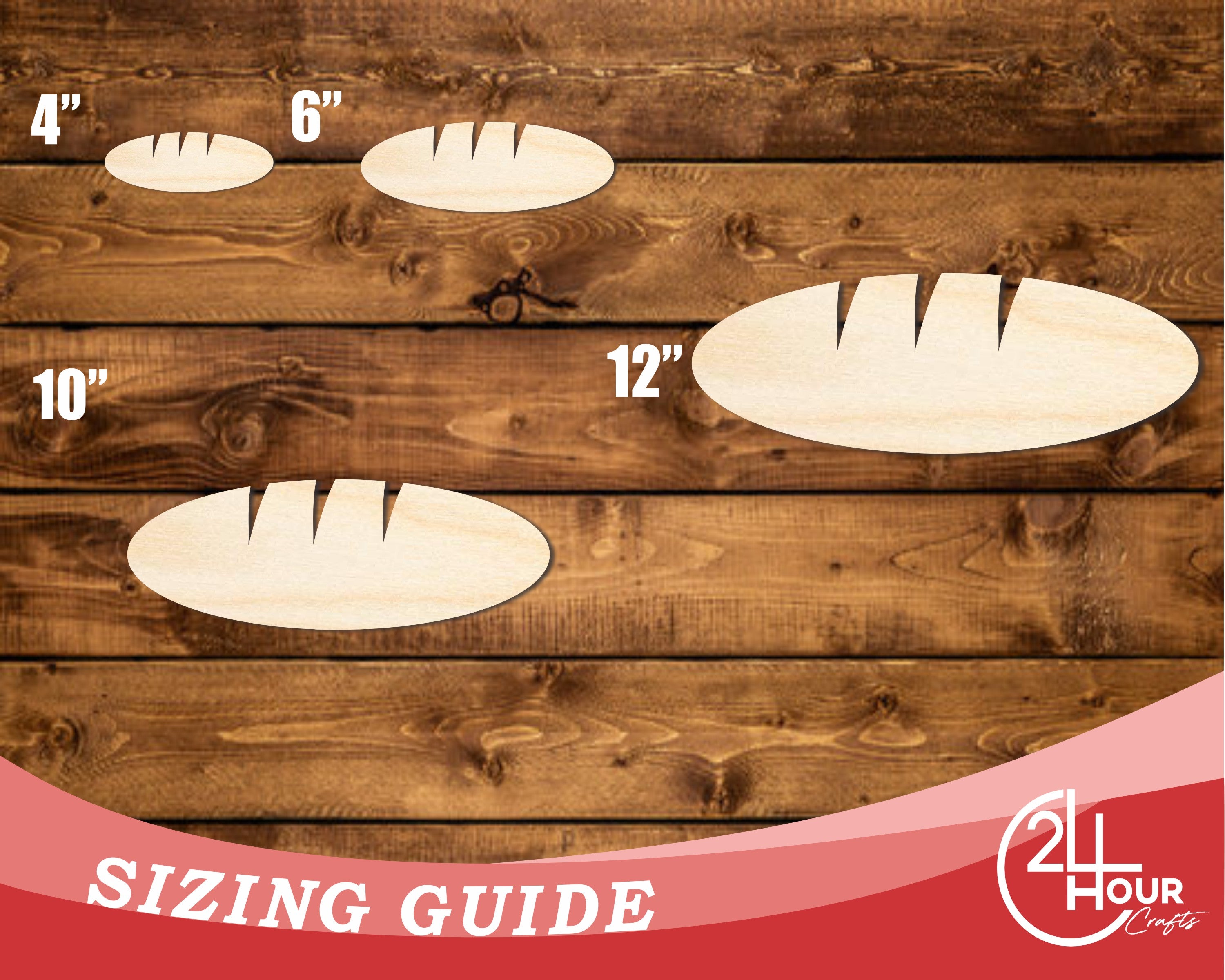 Unfinished DIY Craft Cutout in Baguette Shape for Up to 46 DIY Projects
