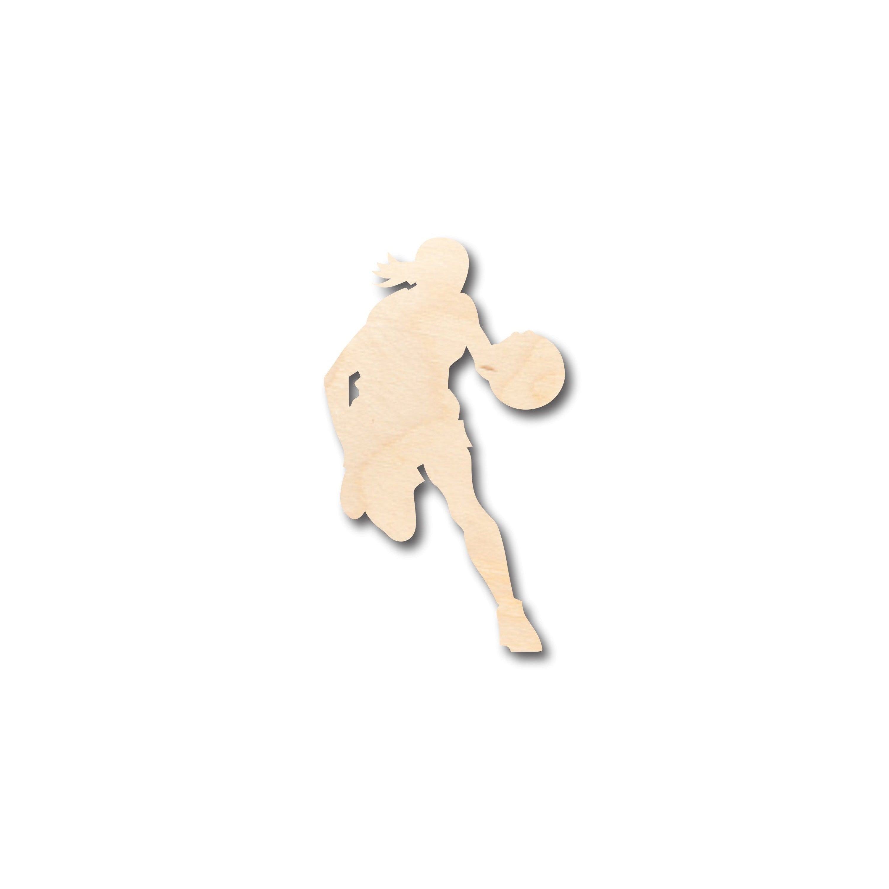Unfinished Wood DIY Craft in the Shape of a Girl's Basketball - Suitable for up to 46 Do - It - Yourself Projects