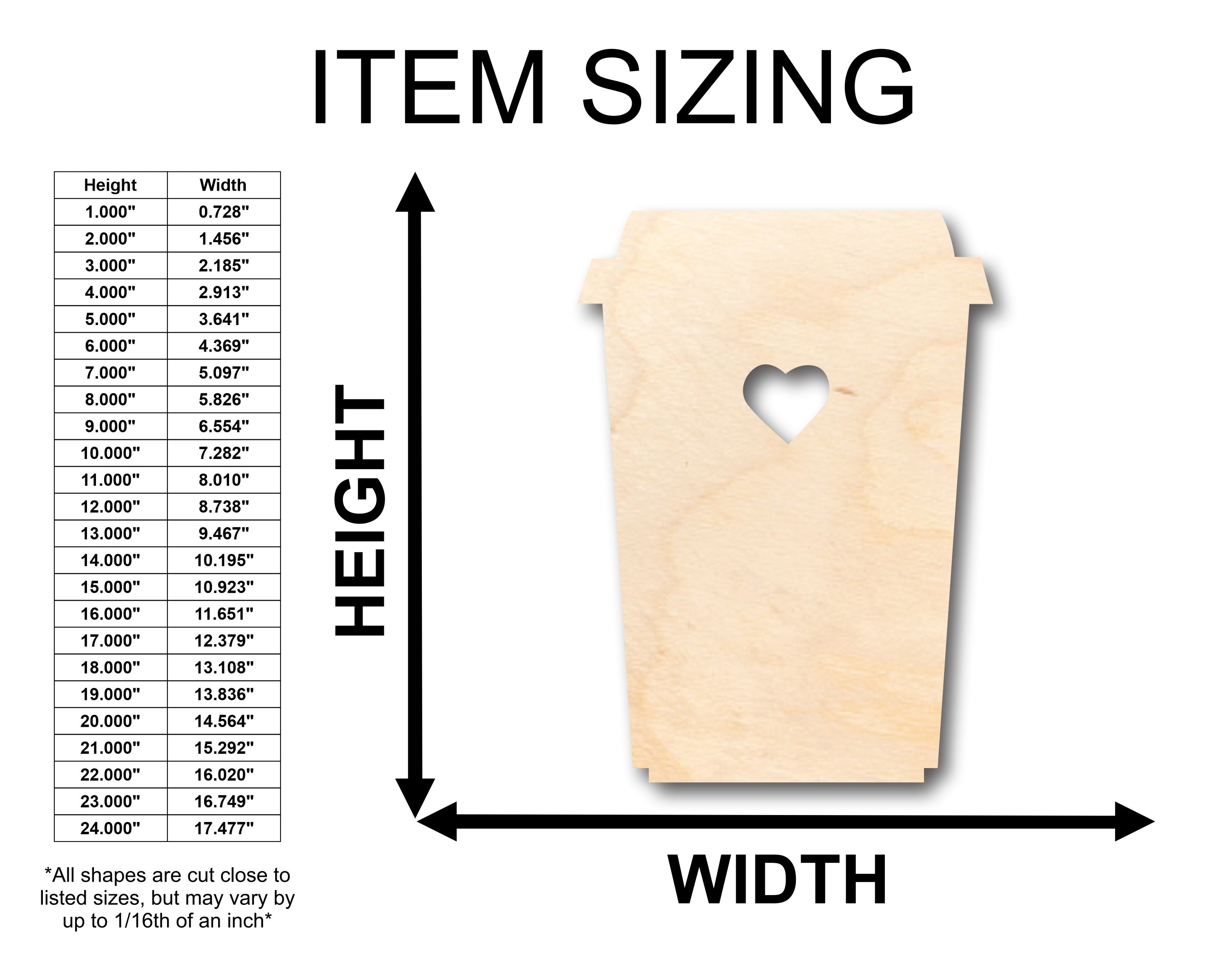 Unfinished Wood Craft - DIY Latte Shapes Available Up to 46 Pieces
