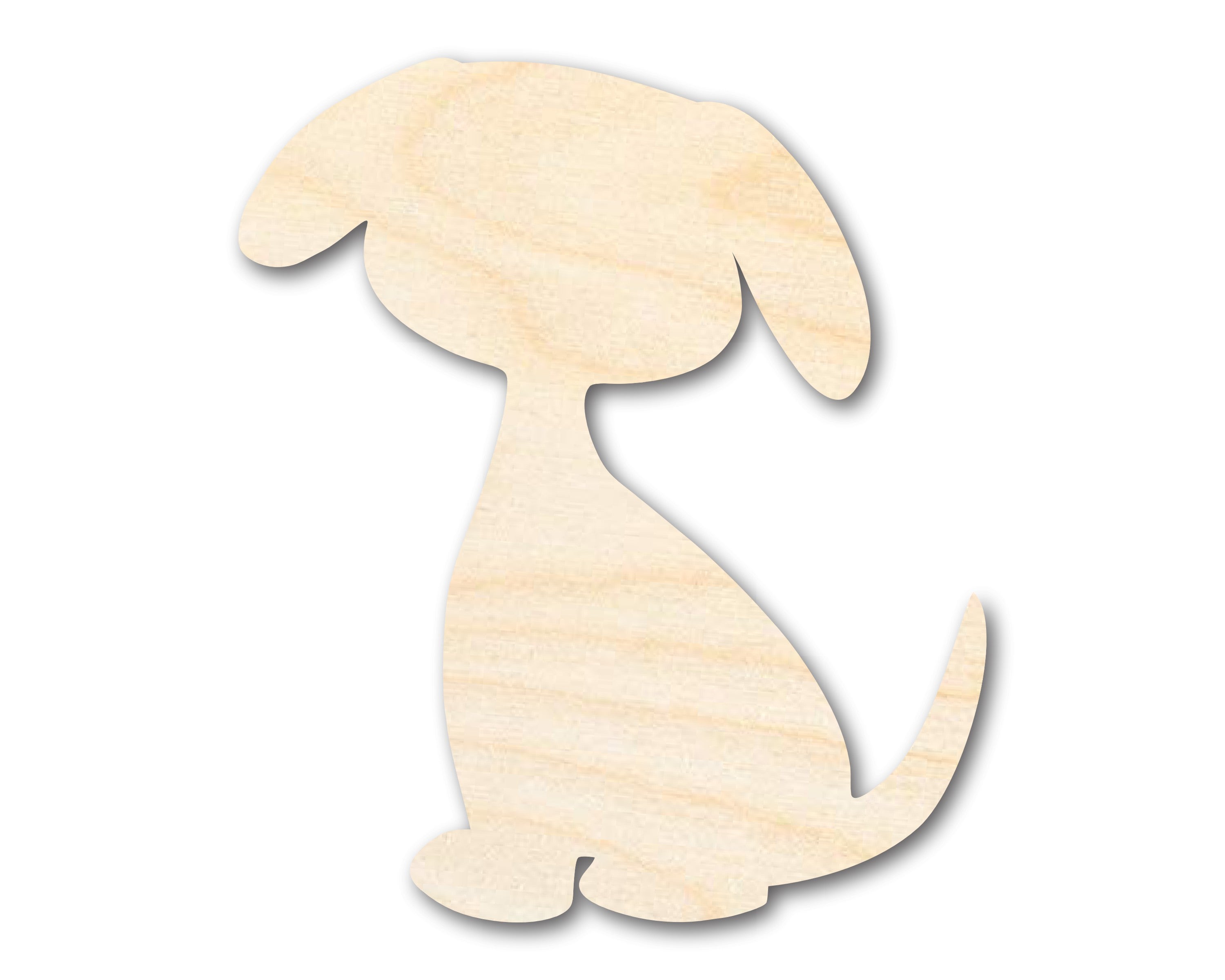 Unfinished Baltic Birch Wood Craft Cutout of a Cute Sitting Dog Silhouette | Ideal for Up to 46 DIY Projects