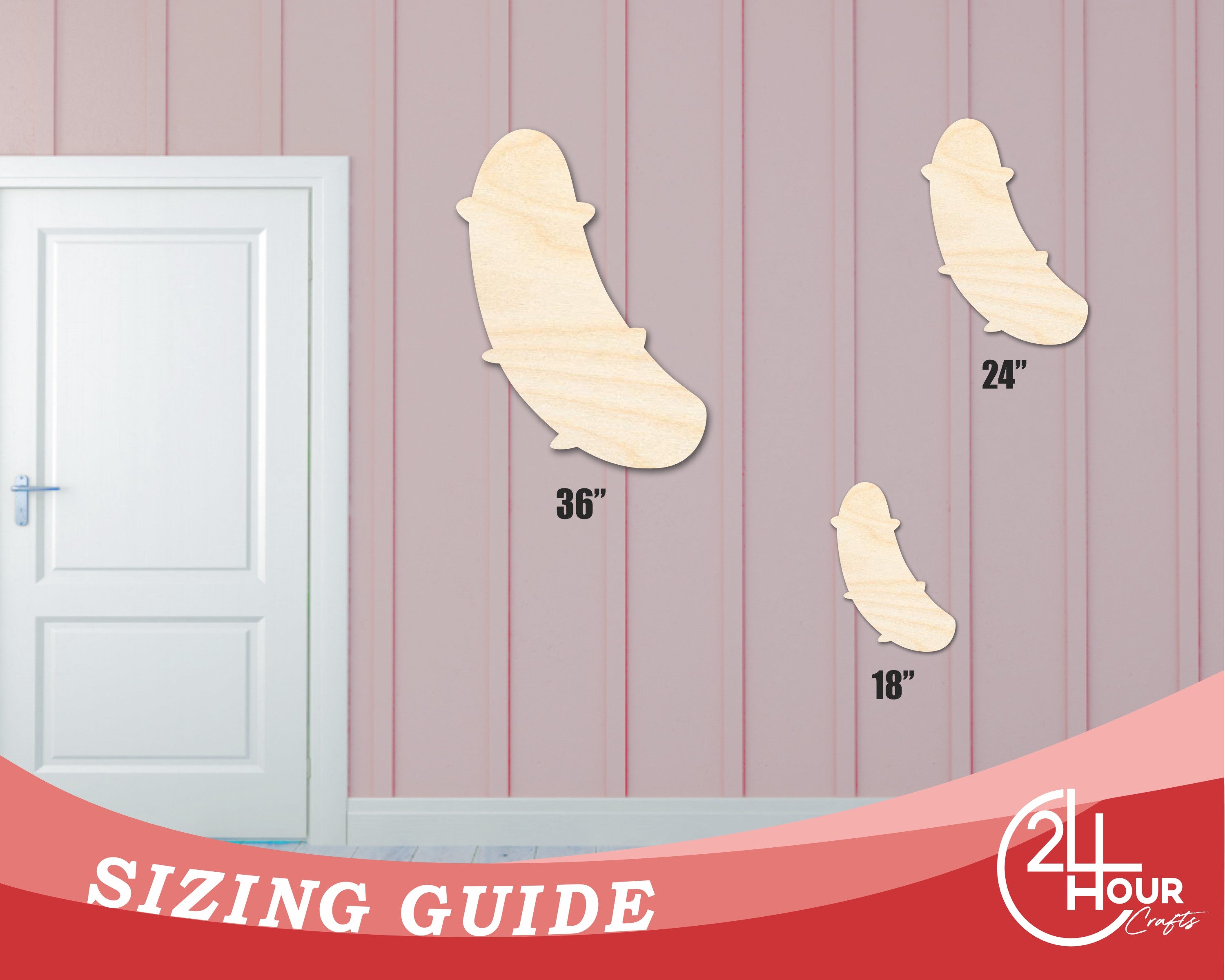 Enhanced DIY Craft Cutout: Unfinished Wood in Pickle Shape from the Bigger and Better Collection