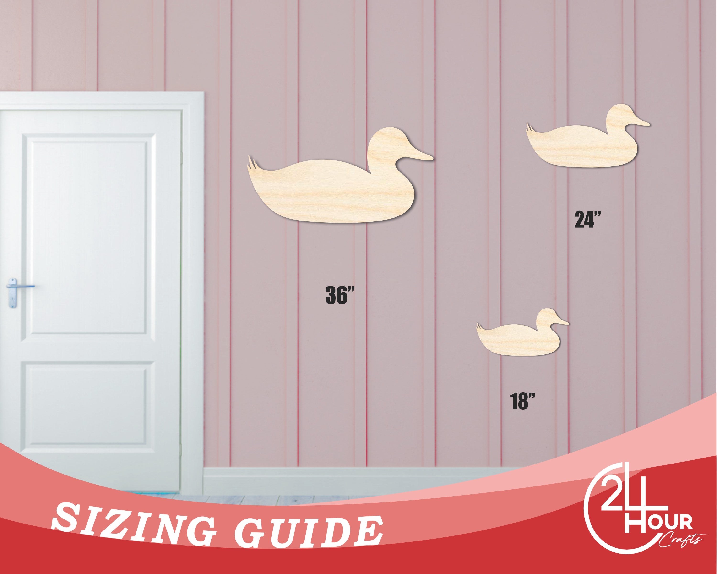Enhanced Unfinished Wood Sitting Duck Shape for DIY Craft Cutouts