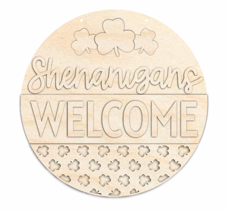 1/4-Inch Thick Unfinished Wood Welcome Door Sign Kit for Creative Crafting