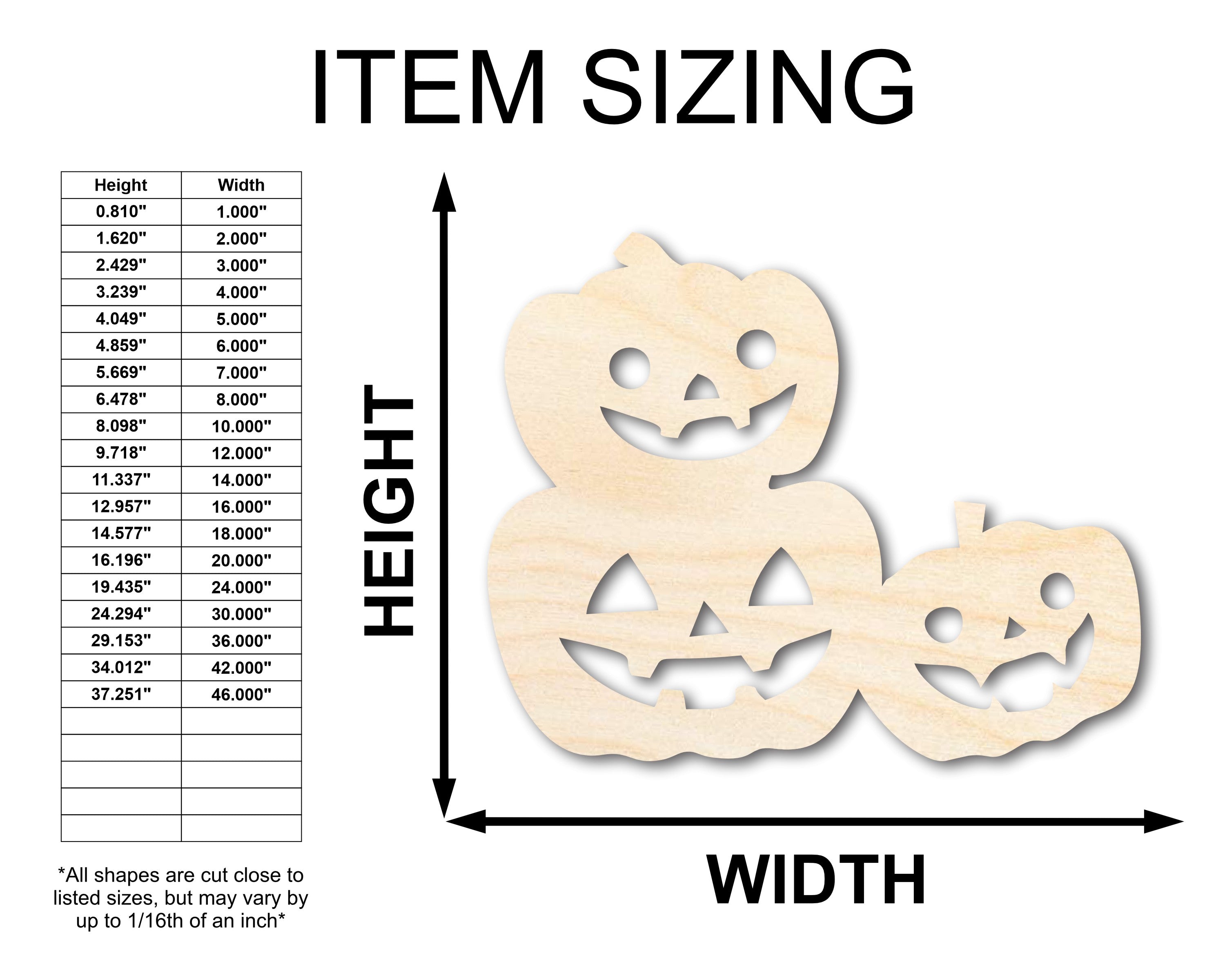 Unfinished Sanded Wood Pumpkin Stack Shape Crafts - Up to 36 Inches