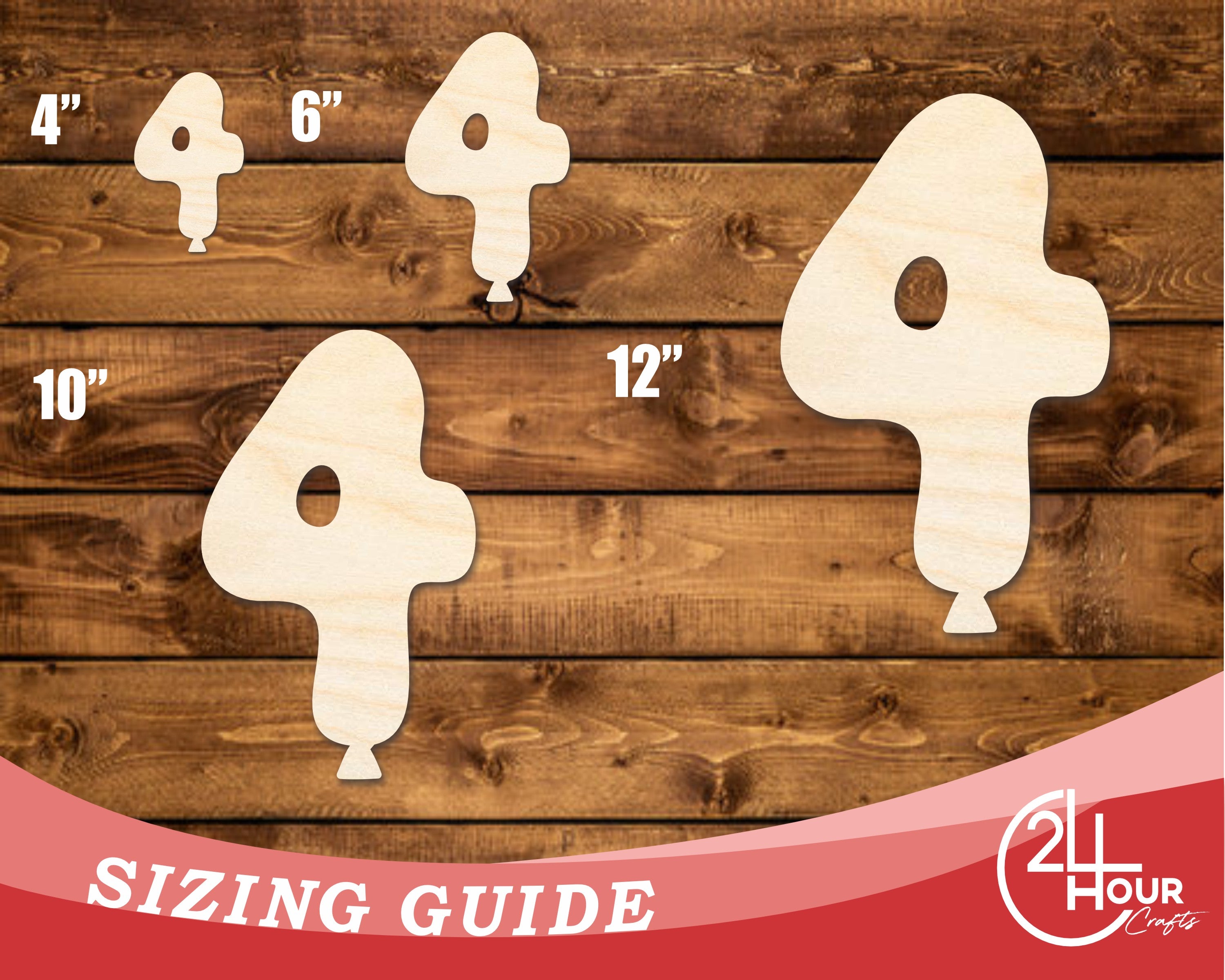 DIY Unfinished Baltic Birch Wood Balloon Number 4 Shape, Up to 46 Inches