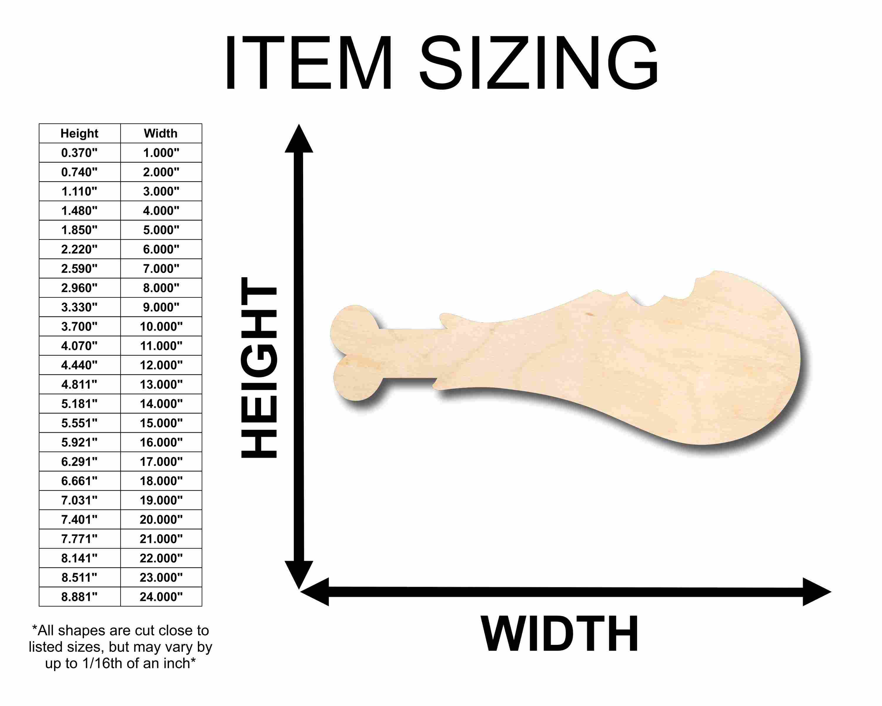 DIY Unfinished Sanded Wood Turkey Leg with Bite Silhouette - Up to 46 Crafts