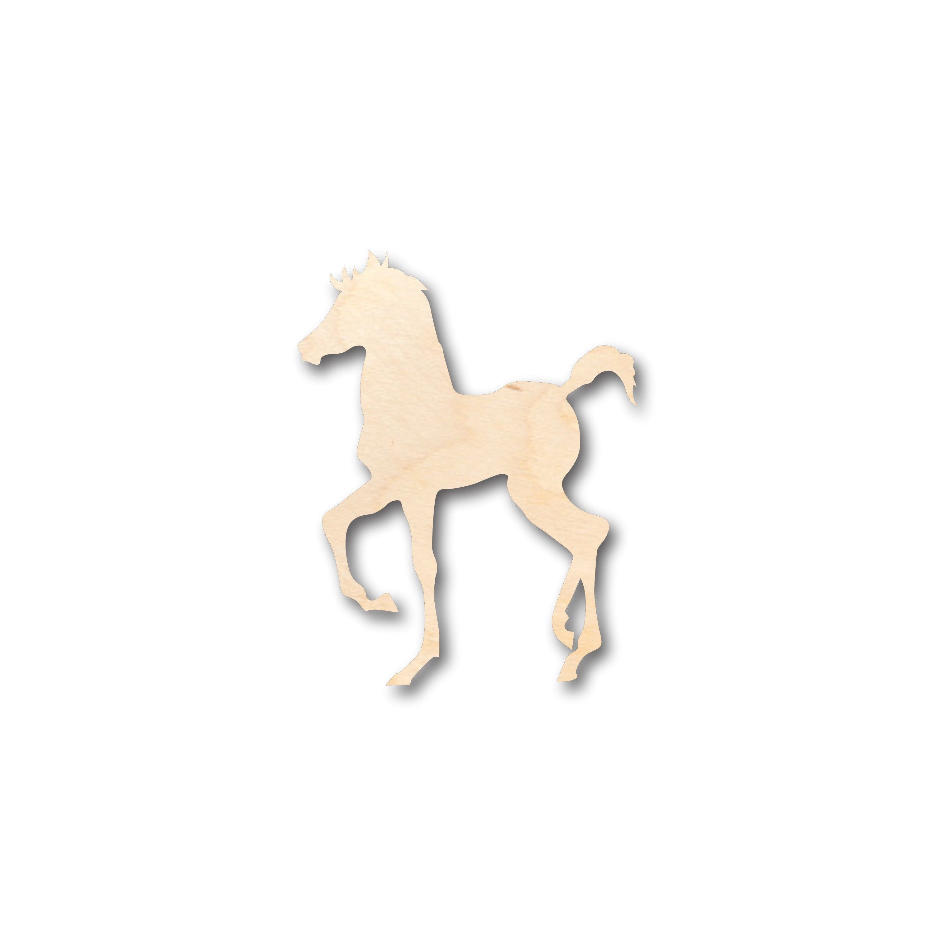 DIY Unfinished Wood Baby Horse Colt Shape for Up to 46 Crafts