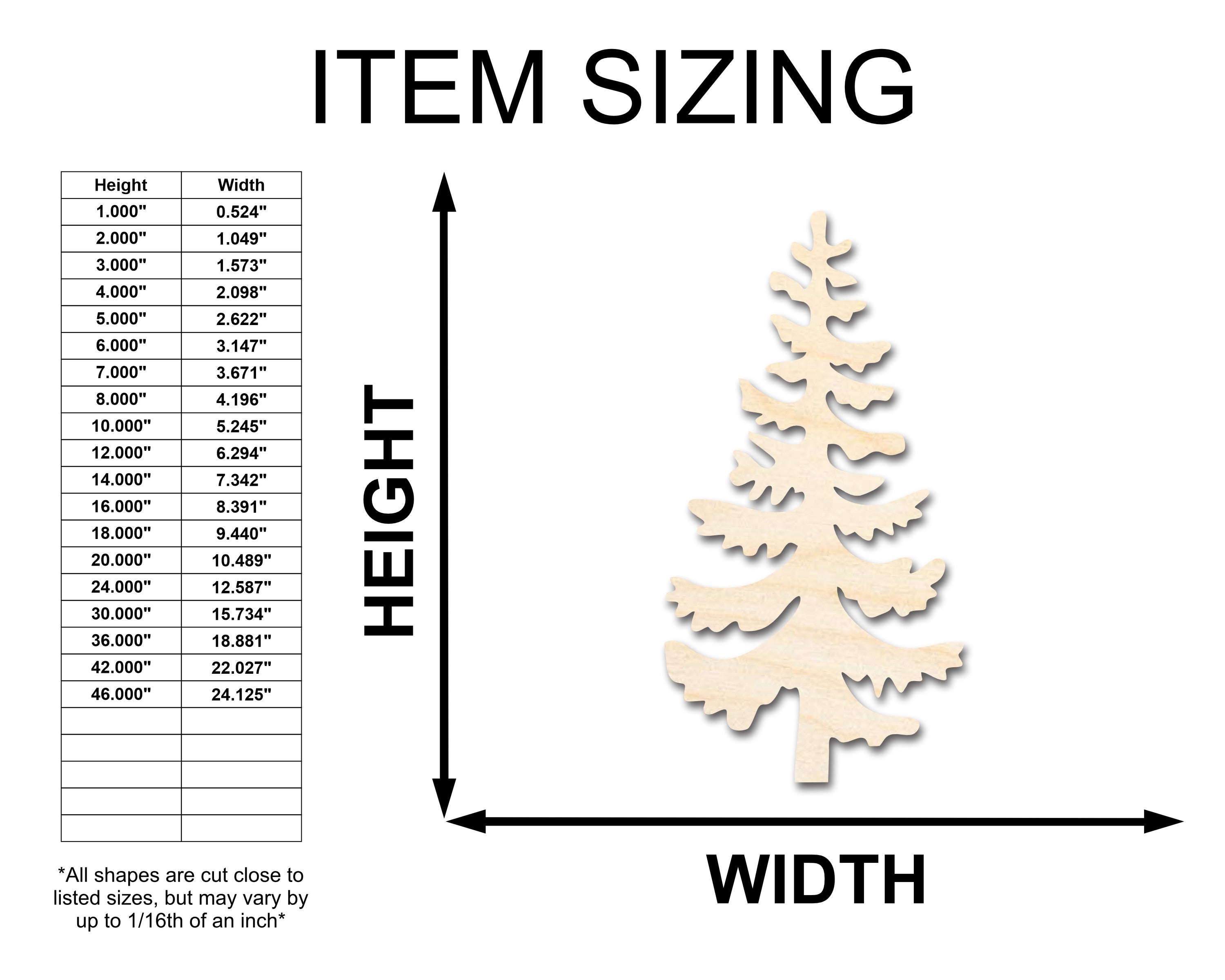 Unfinished Pine Wood Craft in Tree Shape - Suitable for Crafts up to 46 Inches