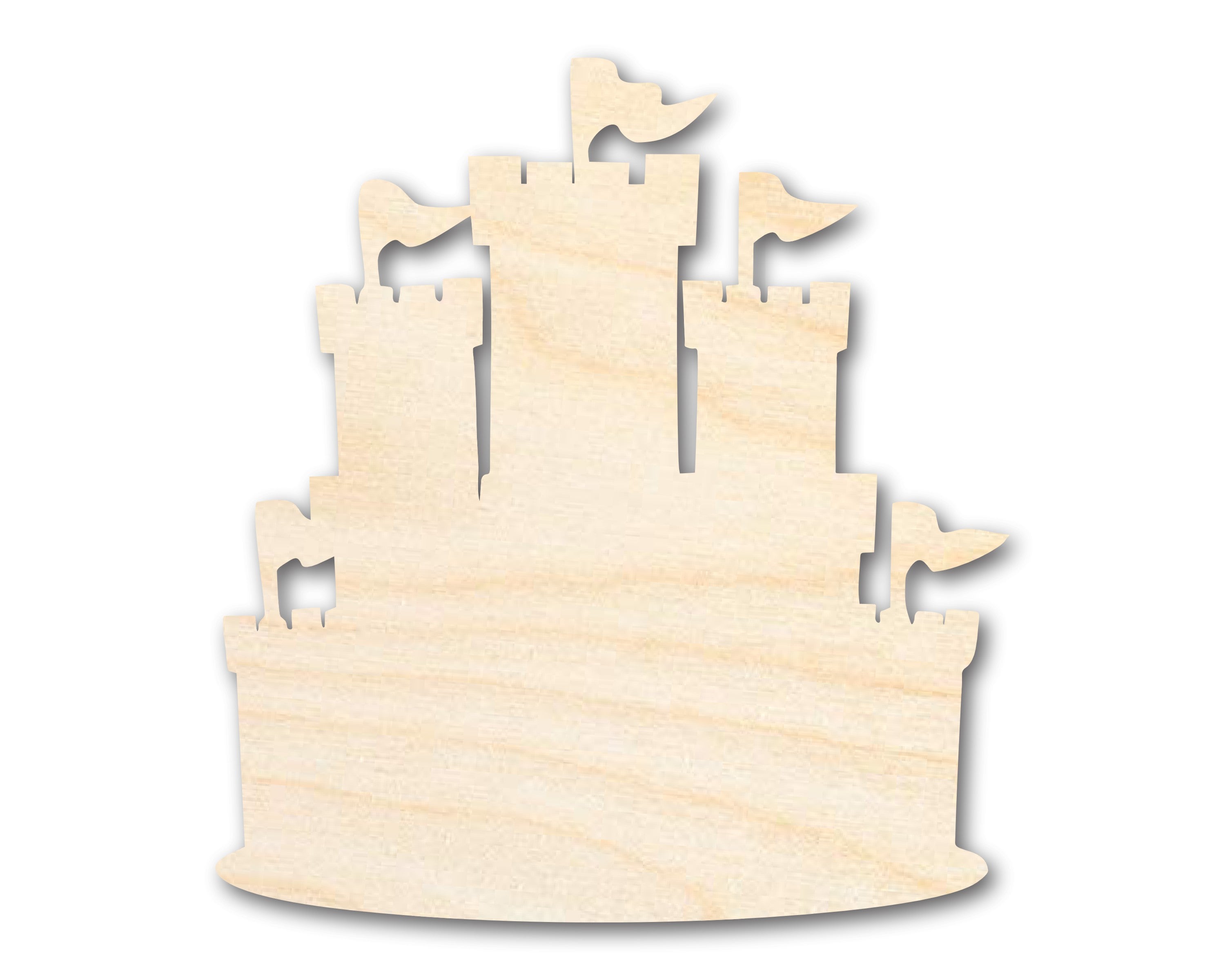 Unfinished Wood Medieval Castle Silhouette Craft - Ideal for DIY History Projects, Sizes up to 46 Inches