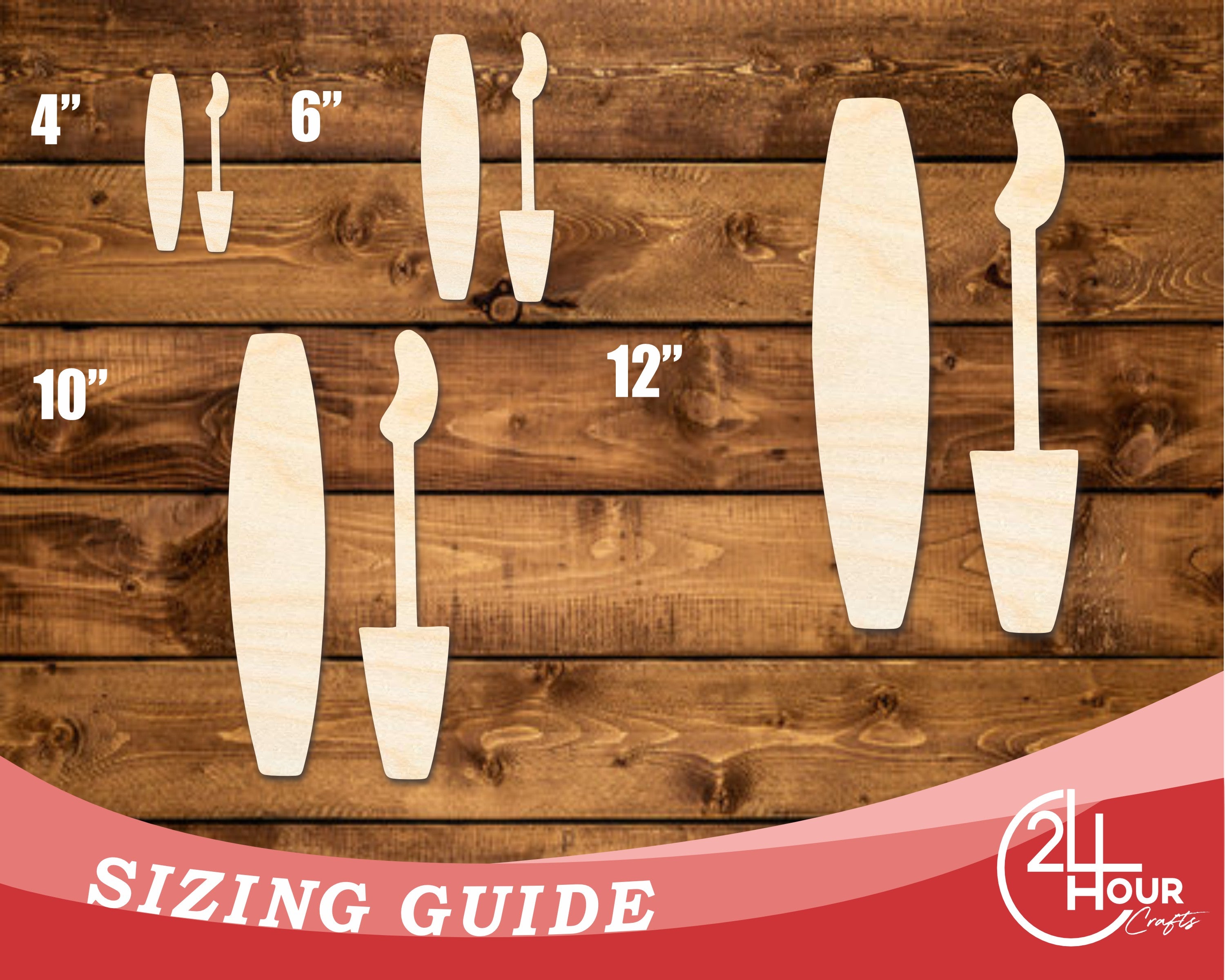 DIY Unfinished Wood Mascara Tube and Wand Cutouts - Up to 46 Pieces for Crafts