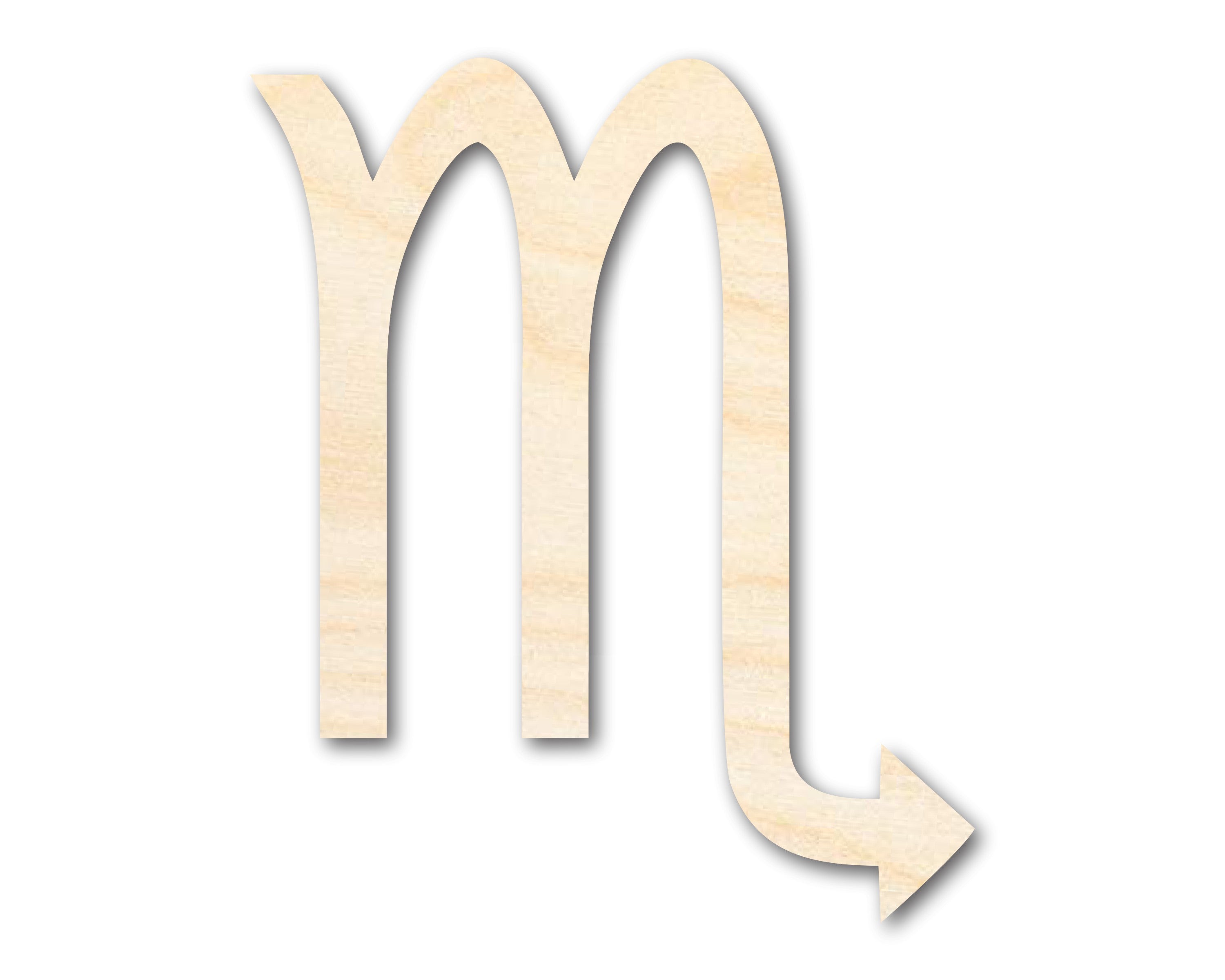 Unfinished Wood Zodiac Craft in Scorpio Sign Shape - Sizes up to 46 Inches