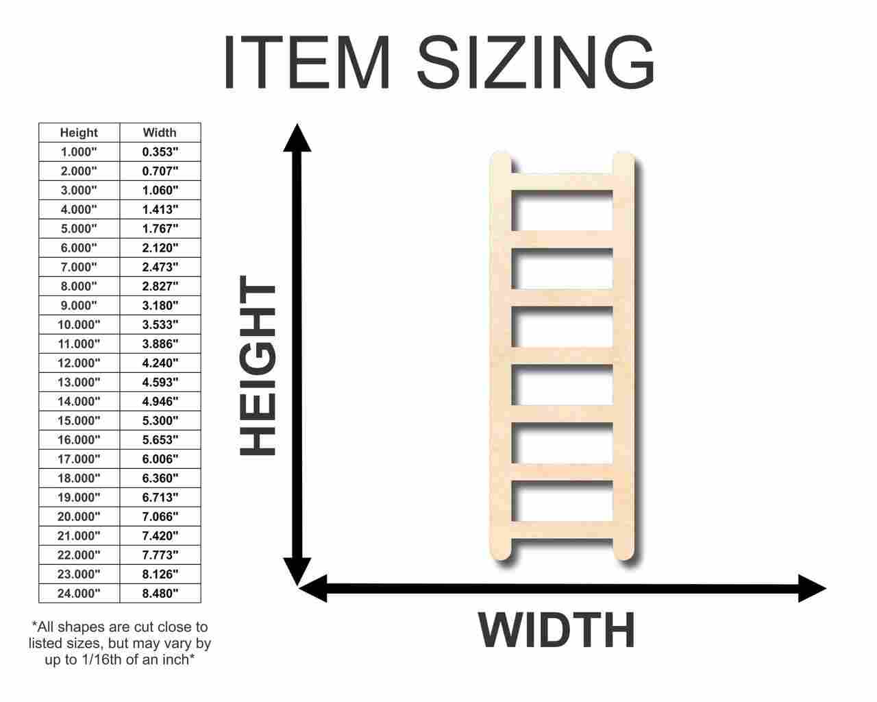 DIY Unfinished Fireman - Ladder Shape Wood Crafts up to 46 Inches