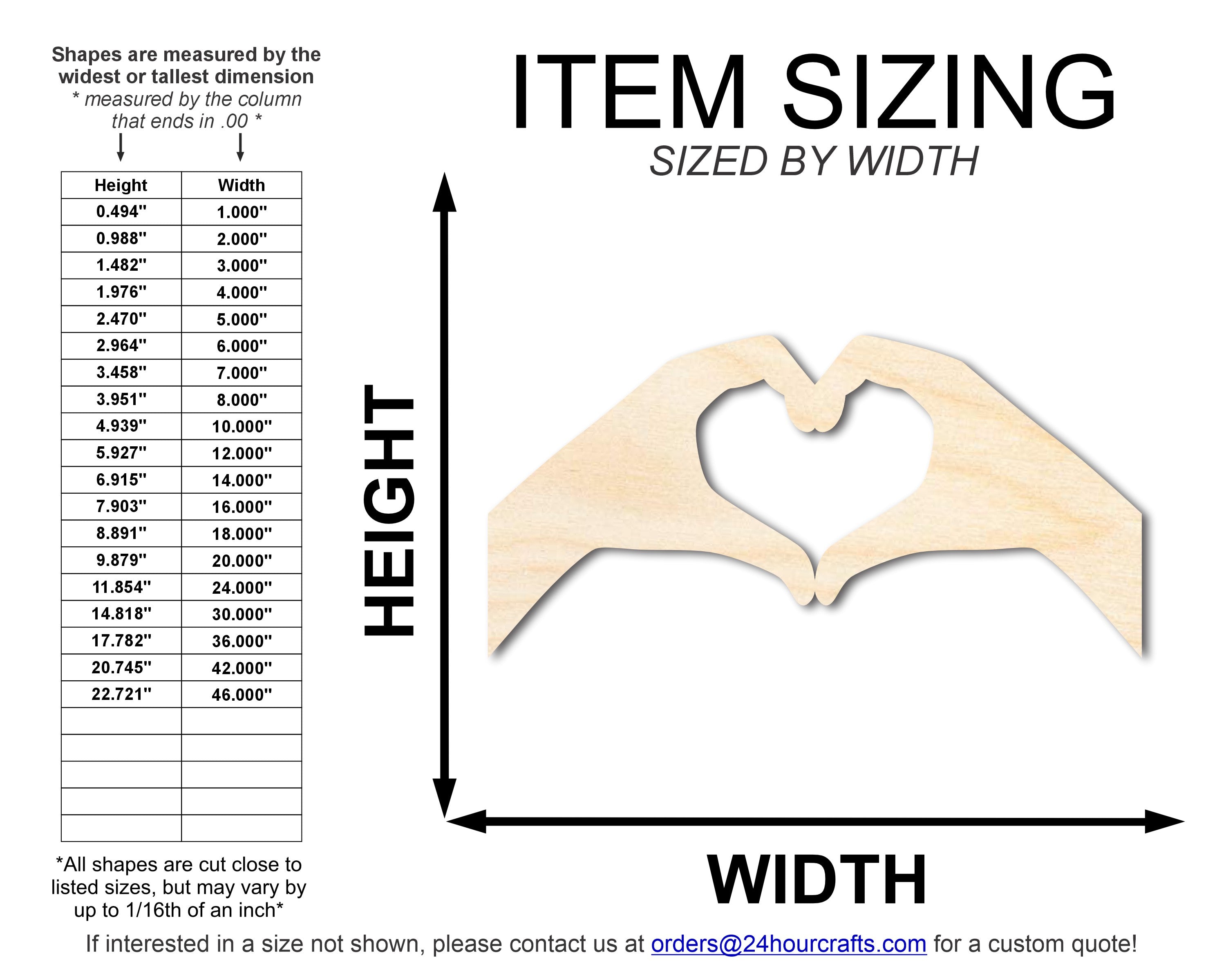 Unfinished Baltic Birch Wood Heart Hands Shape Cutouts for DIY Crafts | Up to 46 Inches in Size for Multiple DIY Projects