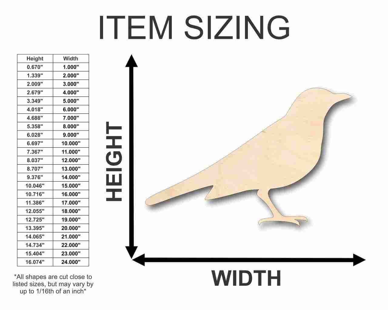 DIY Unfinished Blackbird Shape Wood Crafts up to 46 Inches