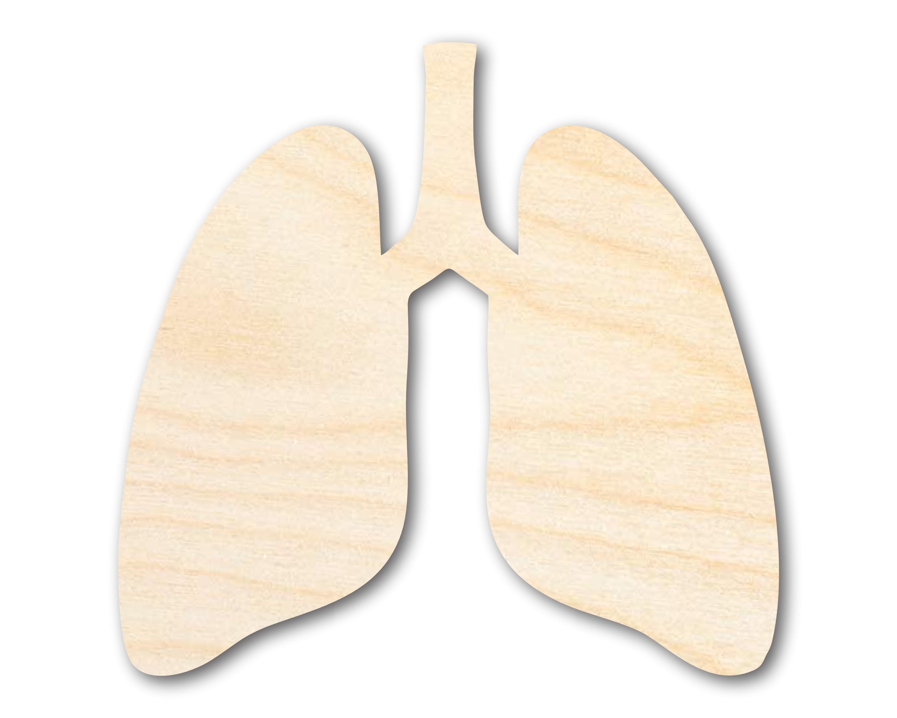 DIY Unfinished Baltic Birch Lung Shape Cutouts up to 46 Inches